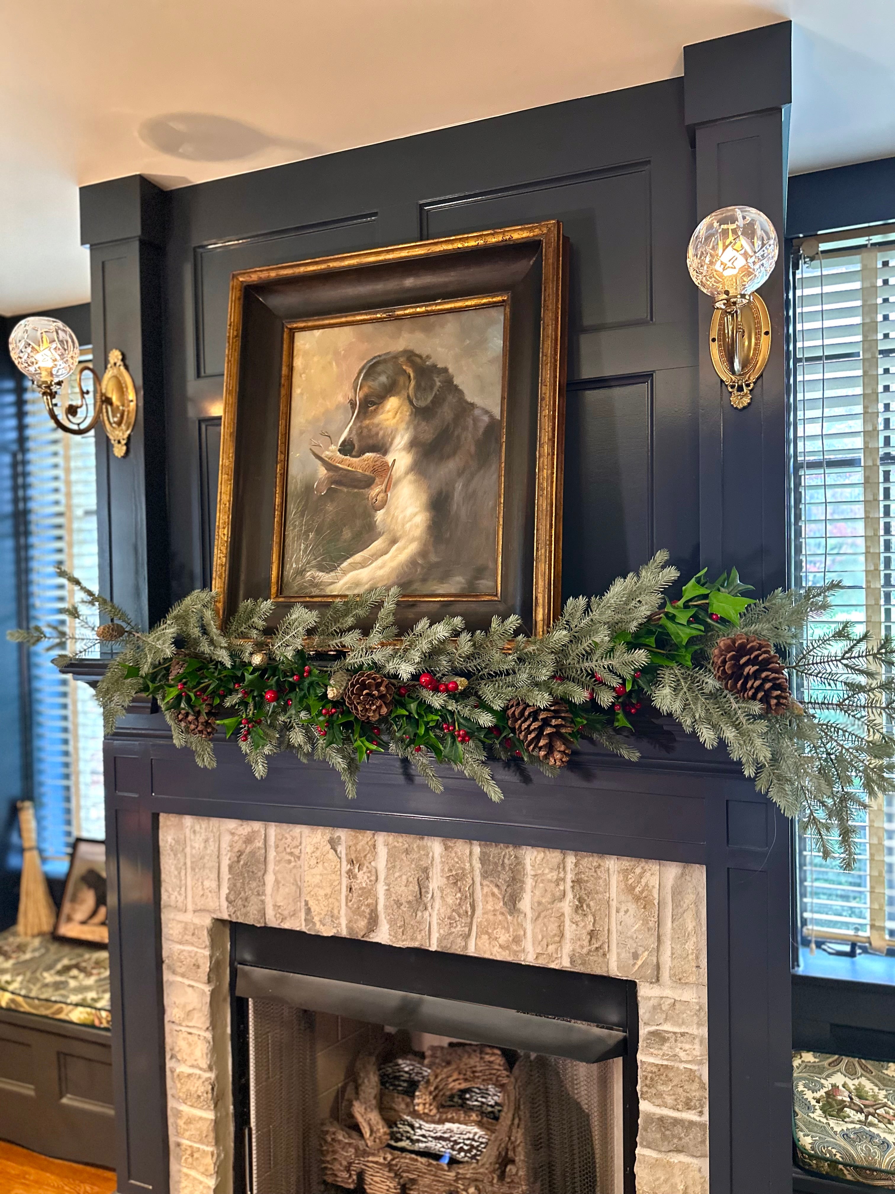 Wild Forest Spruce Holly and Pinecones Garland