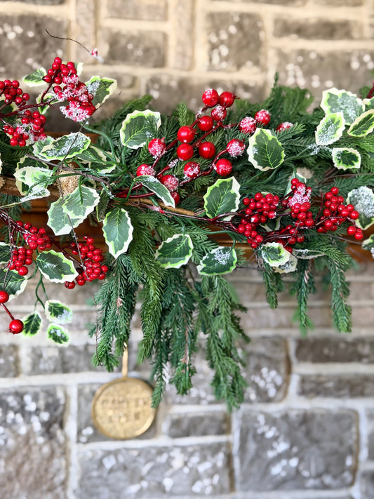Holly Berry & Fir Garland