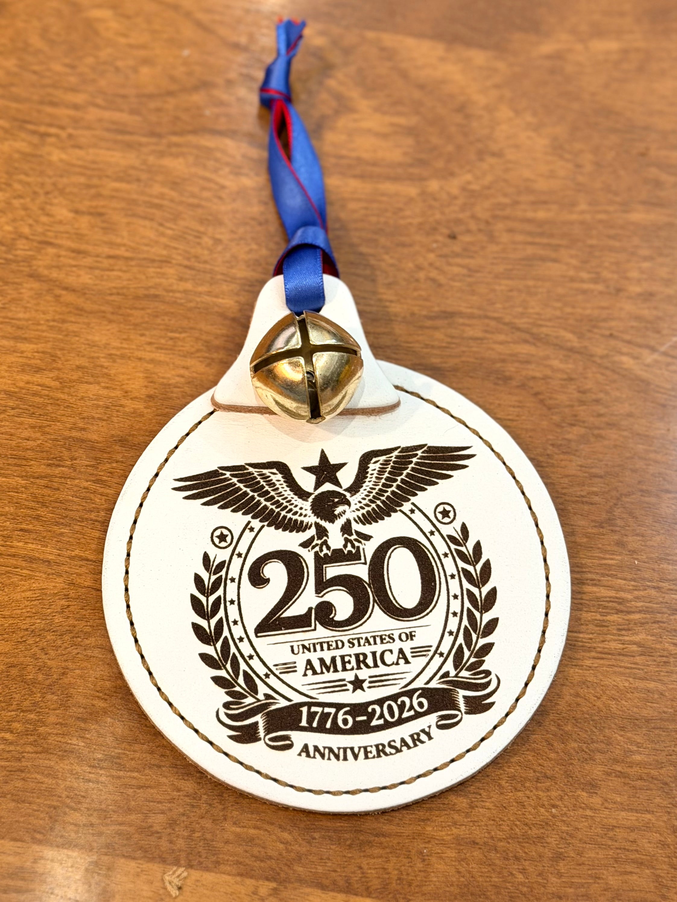 "250 USA Anniversary" Leather Plate with Bell