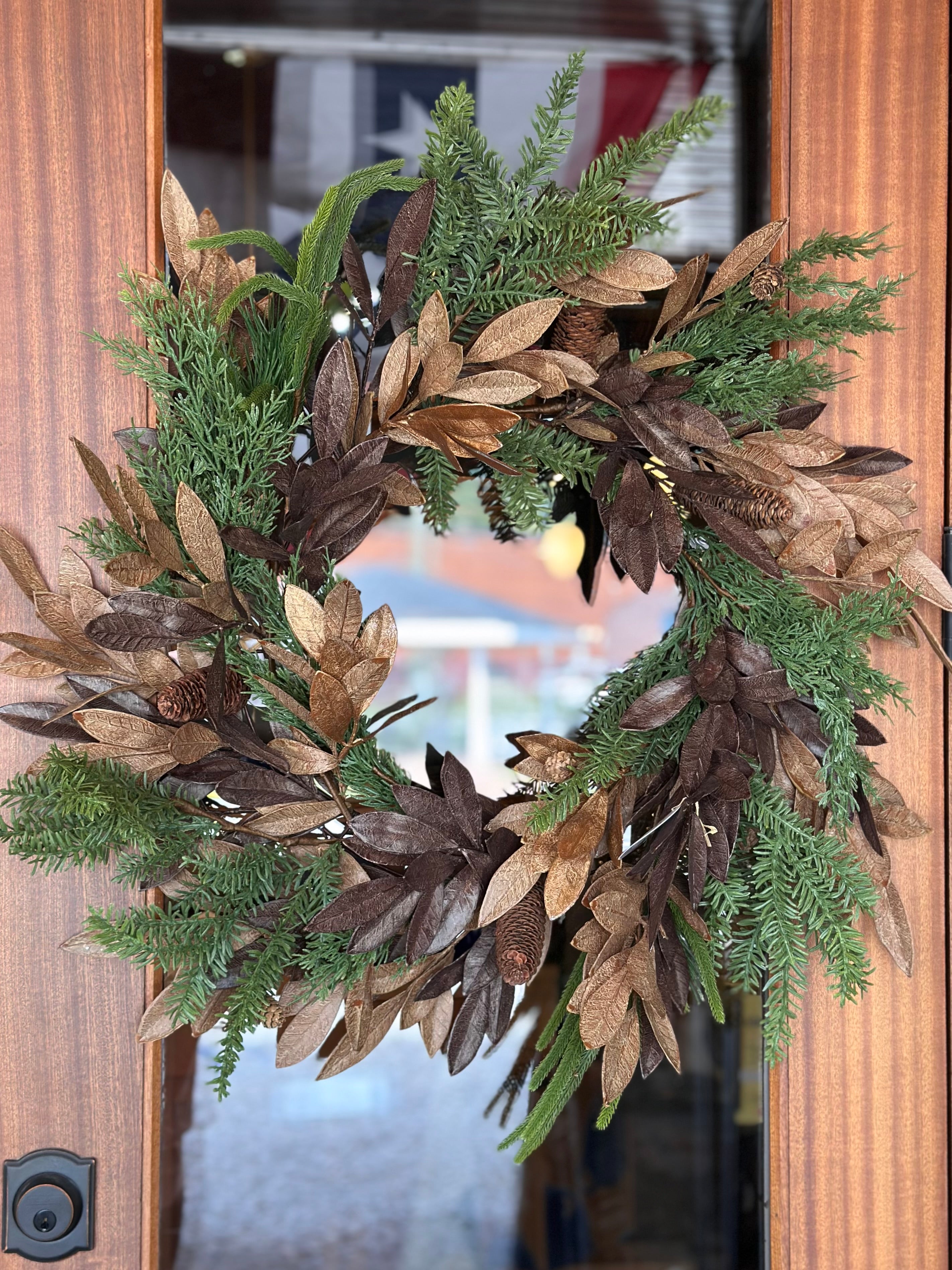 Brown Bay Leaf with Mixed Greens Wreath