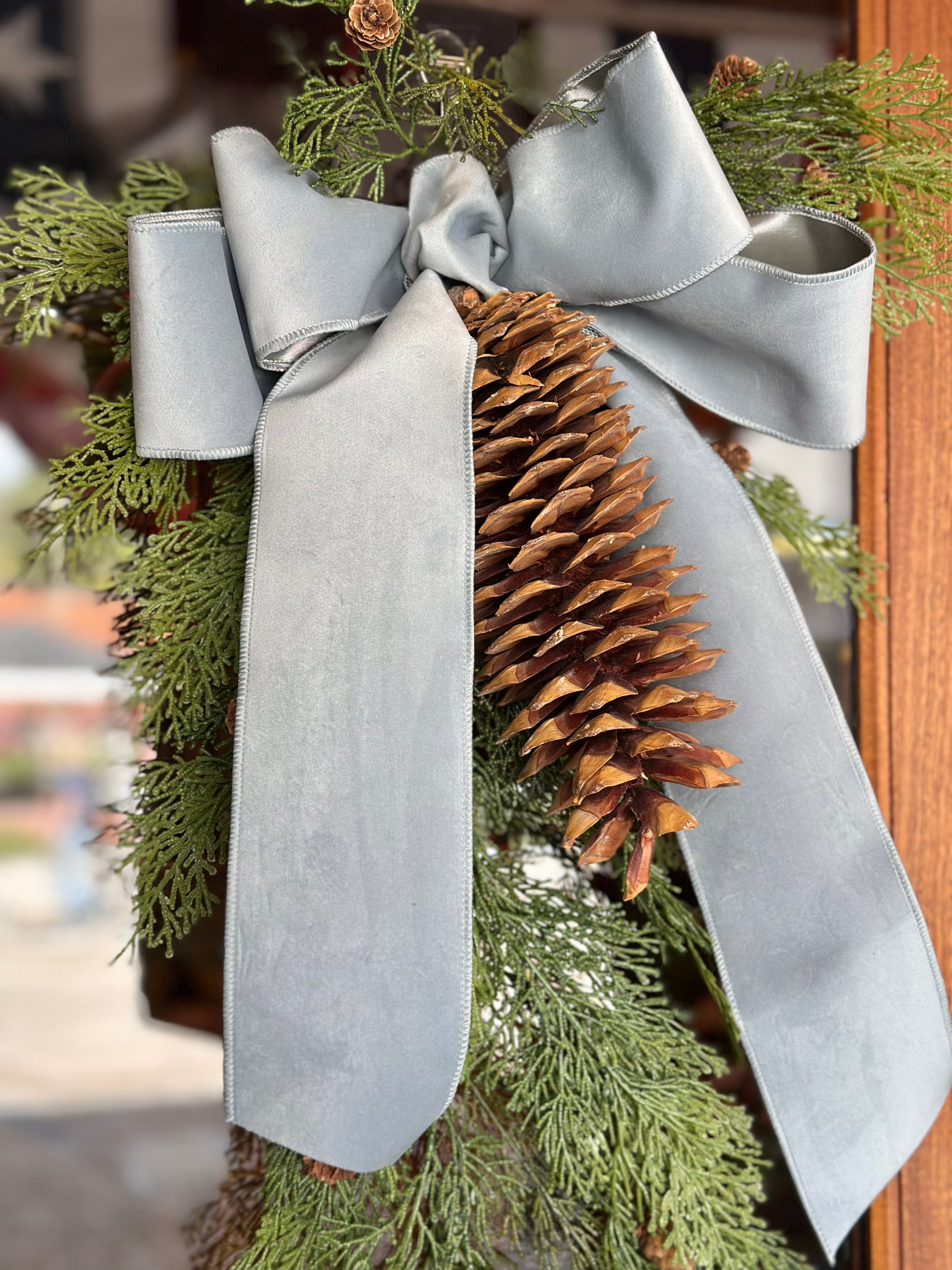 Cedar Teardrop with Floppy Velvet Bow (COLOR OPTIONS)