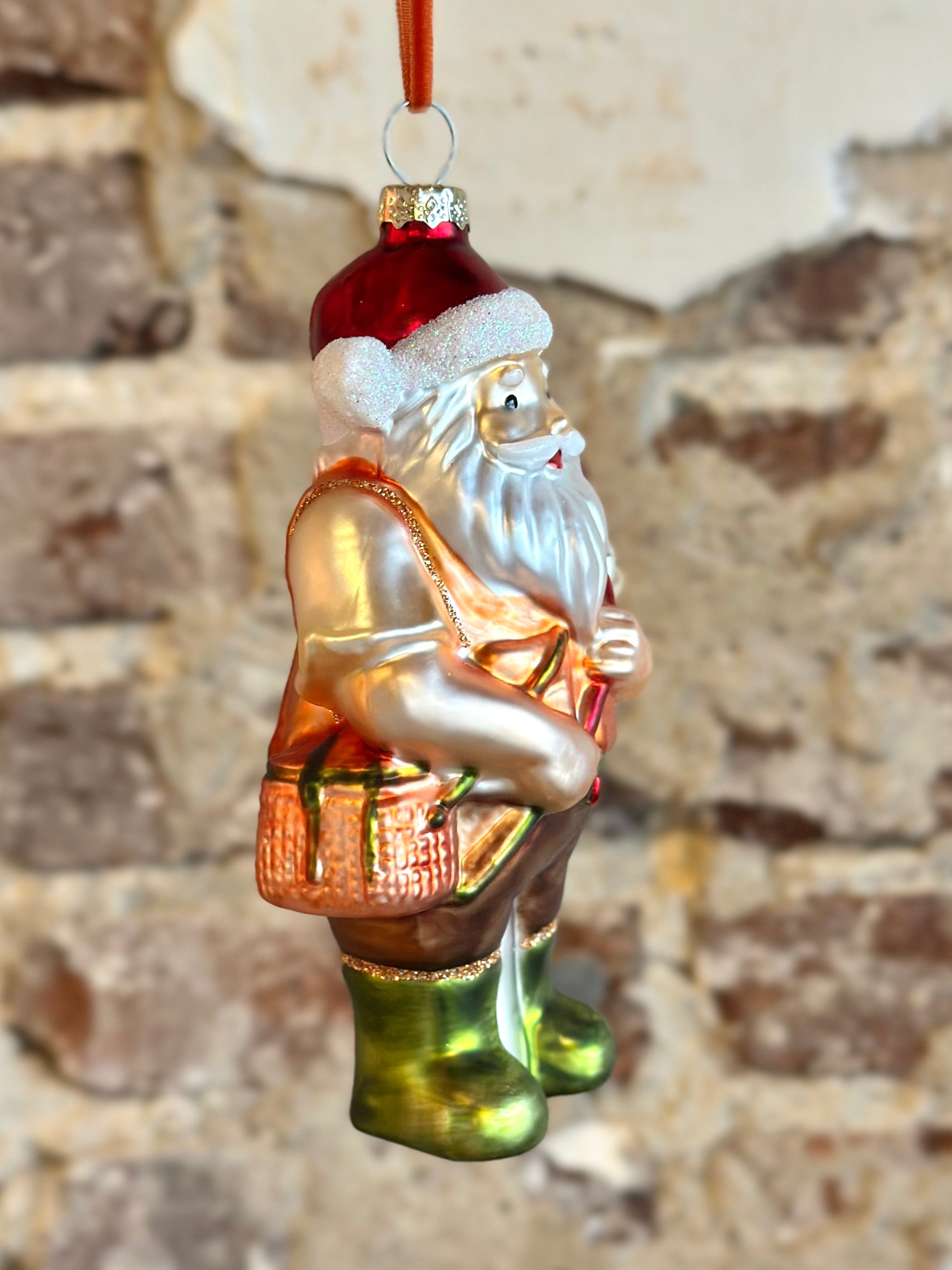 Fisherman Santa Ornament