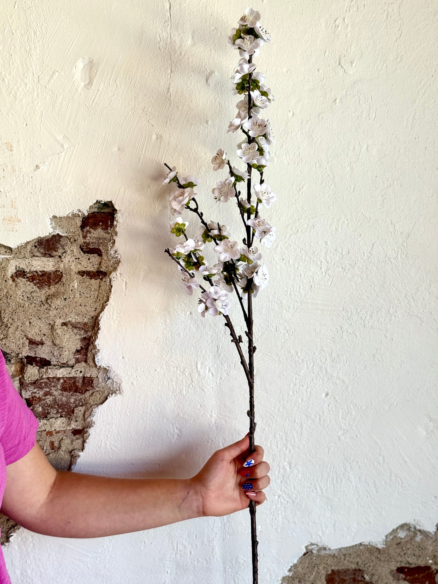 36" WHITE VELVET CHERRY BLOSSOM SPRAY