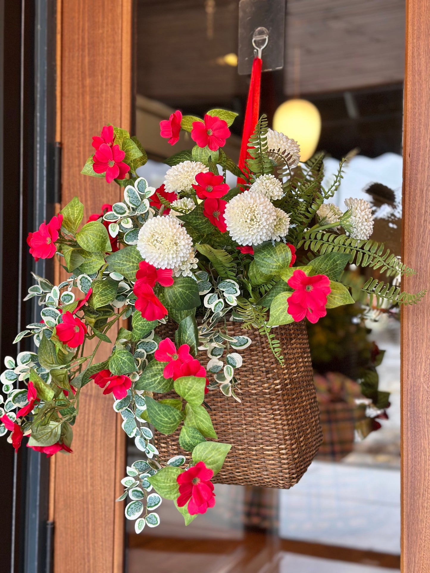 Red Impatiens Trailing Basket