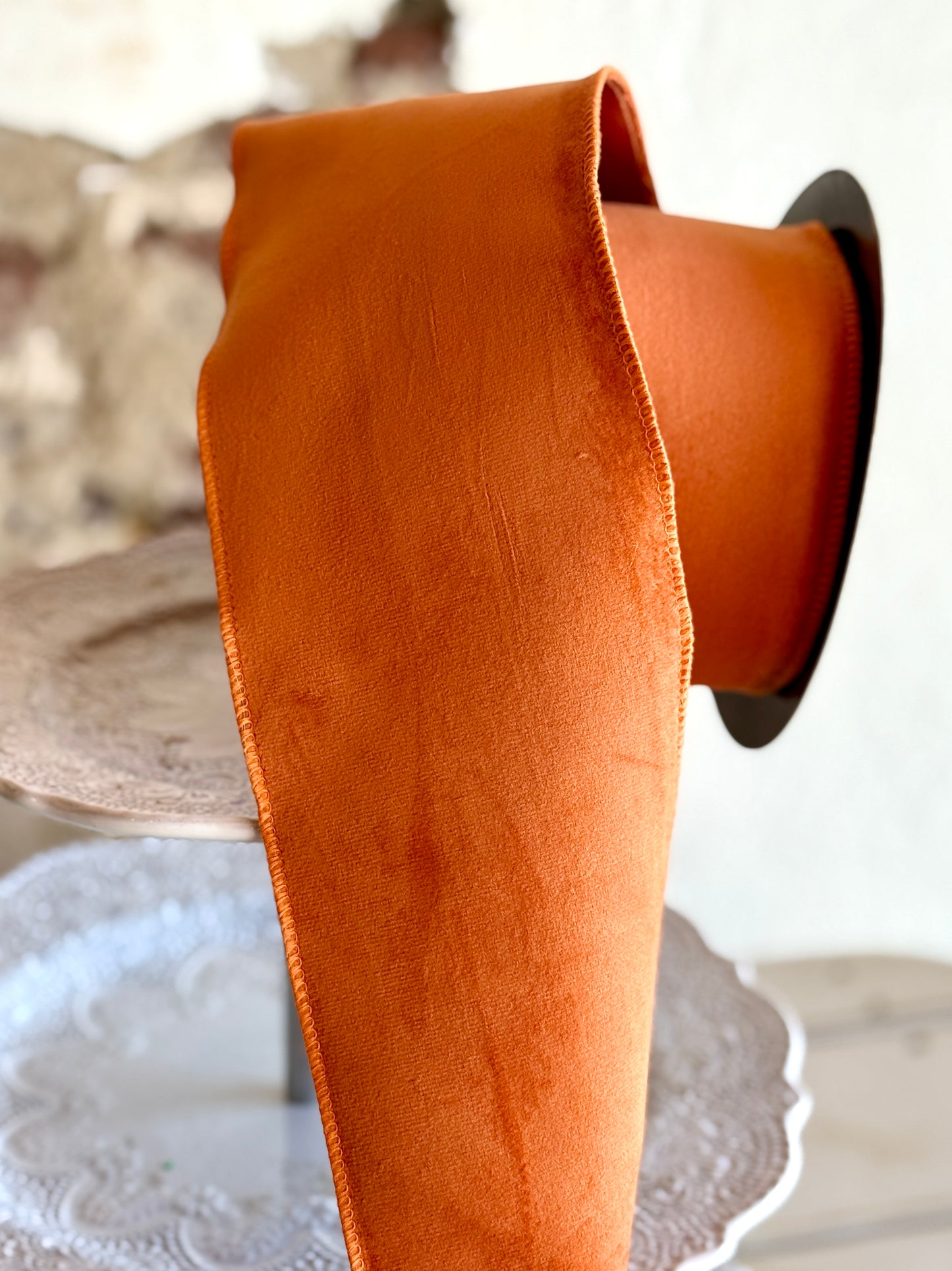 4” Velvet Taffeta Back, Sienna