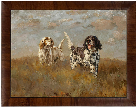 Vintage Hunting Dogs Oil Reproduction 20 X 16