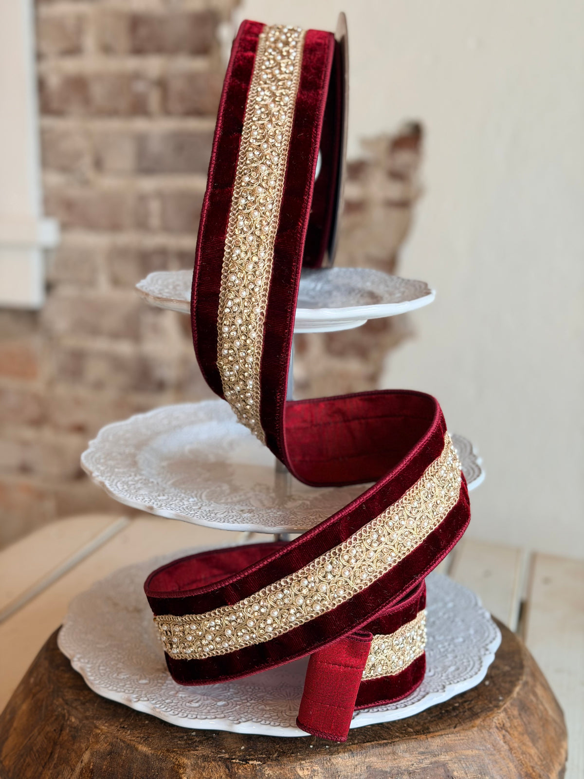 2.5" Ruby Opuleat Ribbon - Sold by the yard