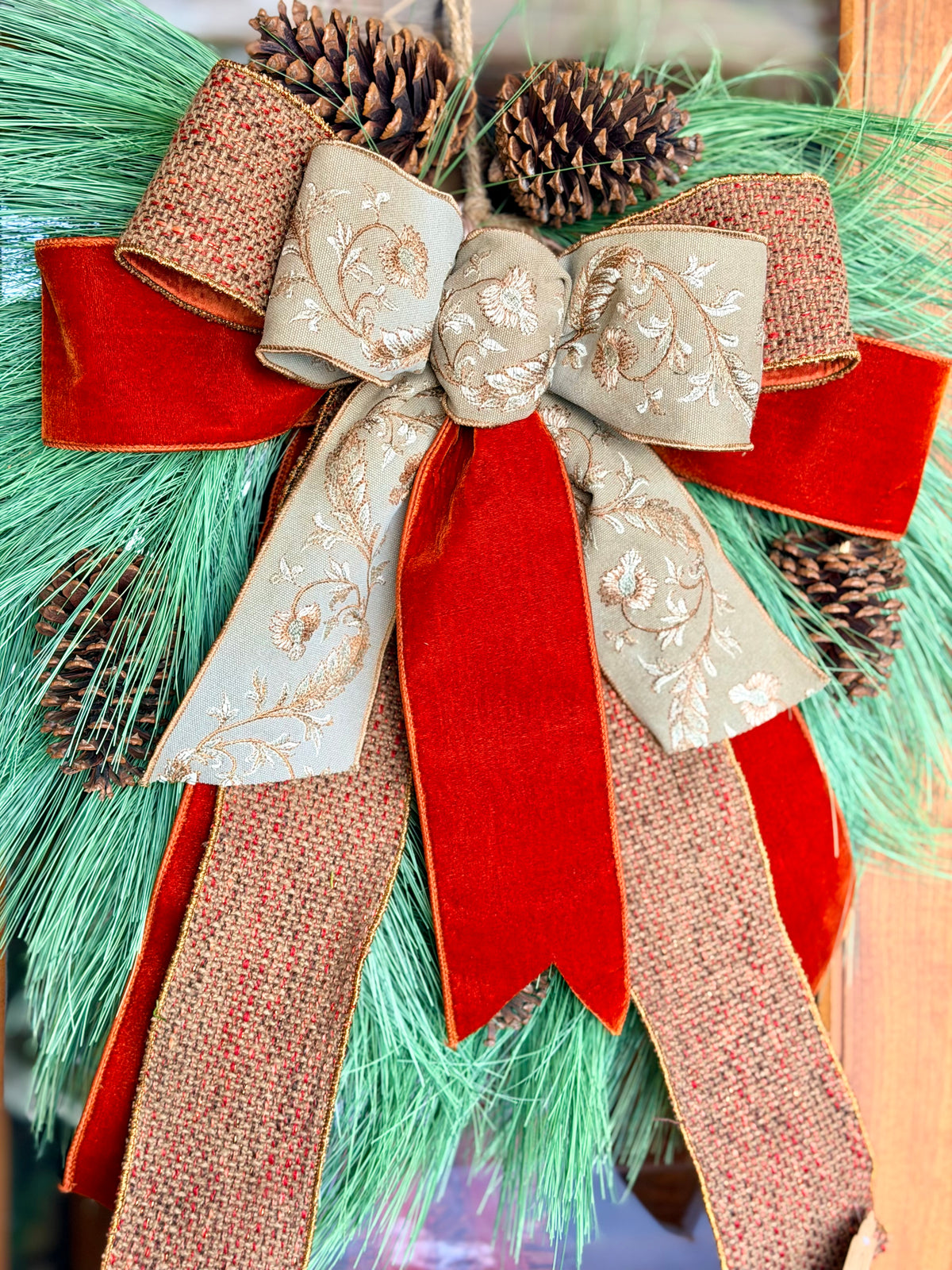 Fall Tweed & Horsetail Pine Wreath