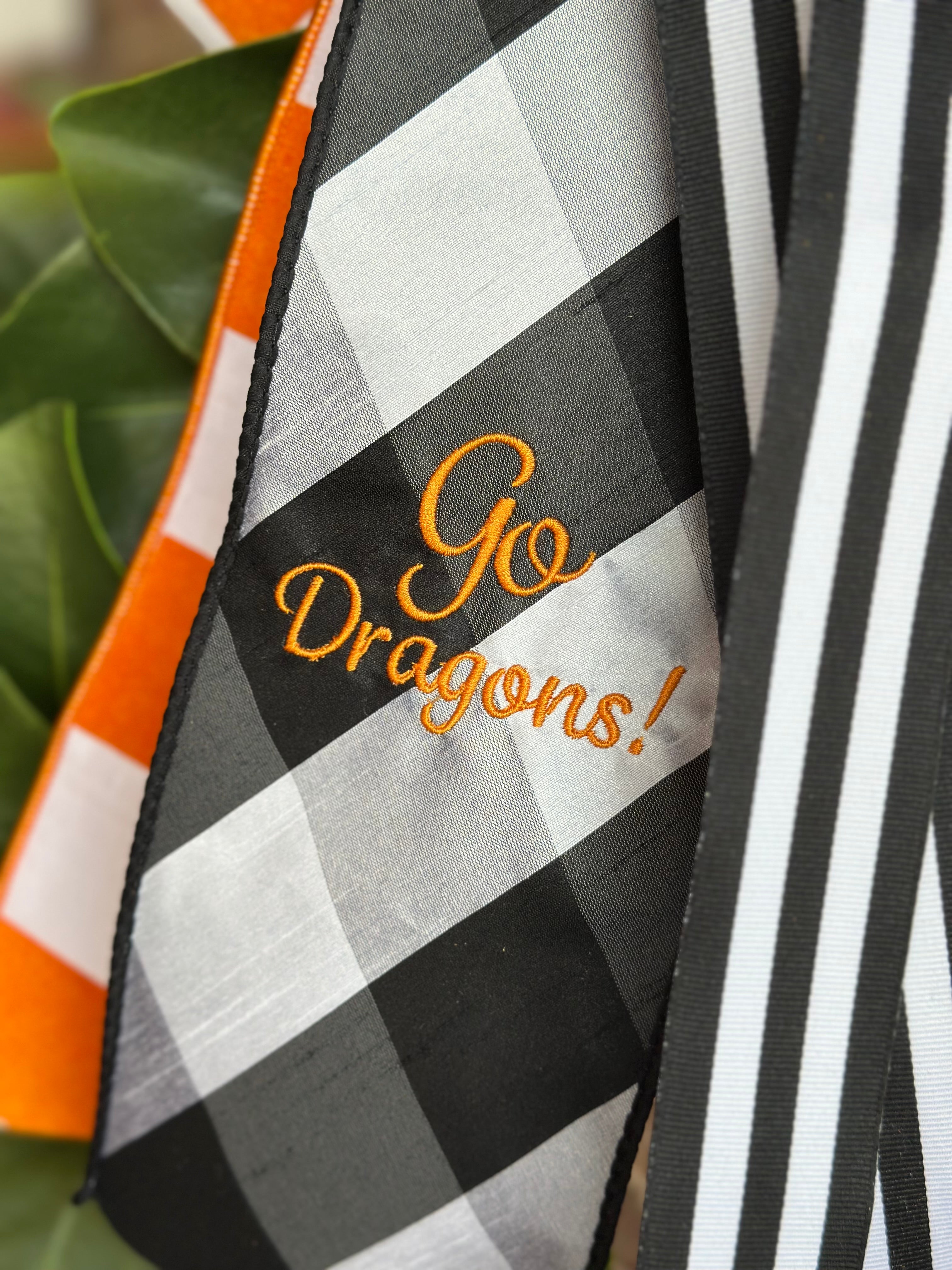 Go Dragons! Football Embroidered Bow