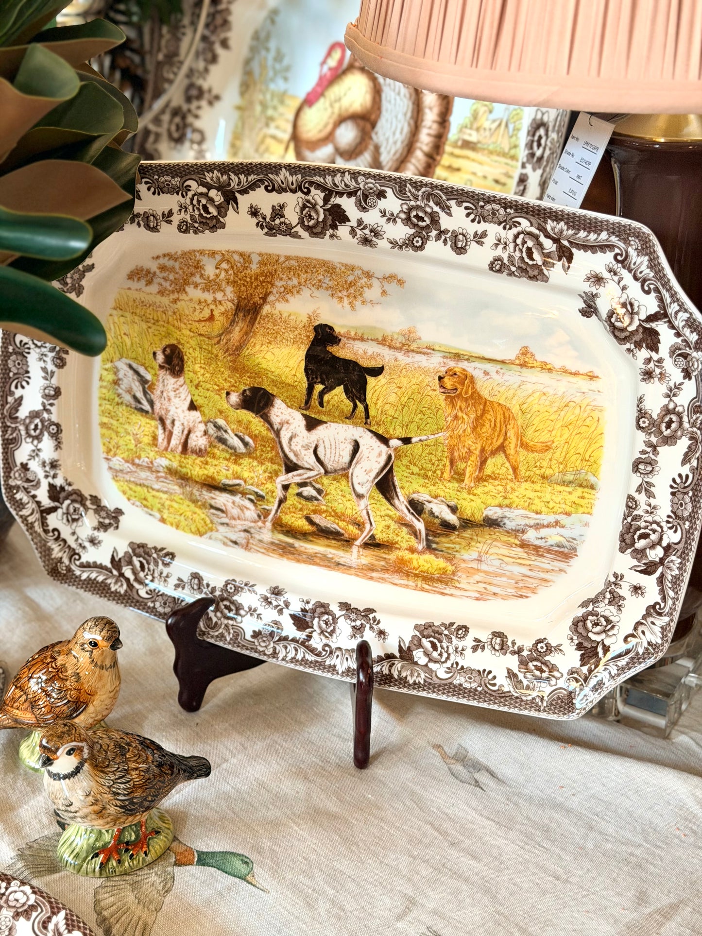 Spode Woodland Rectangular Platter 17.5" (All Dogs)