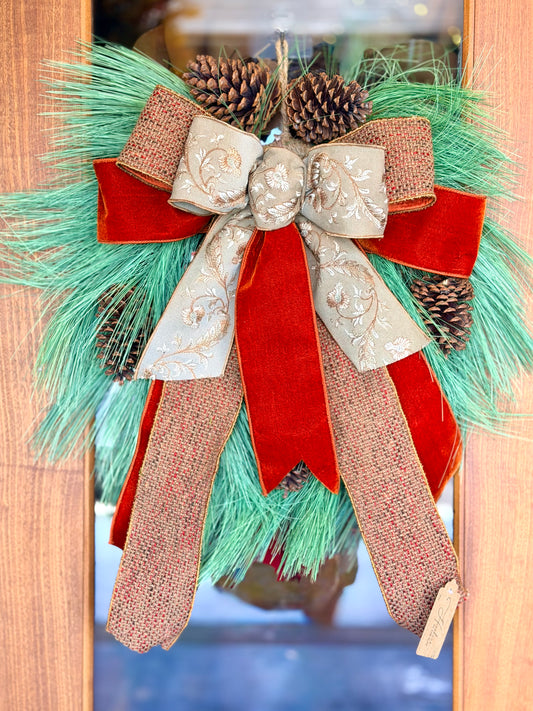 Fall Tweed & Horsetail Pine Wreath