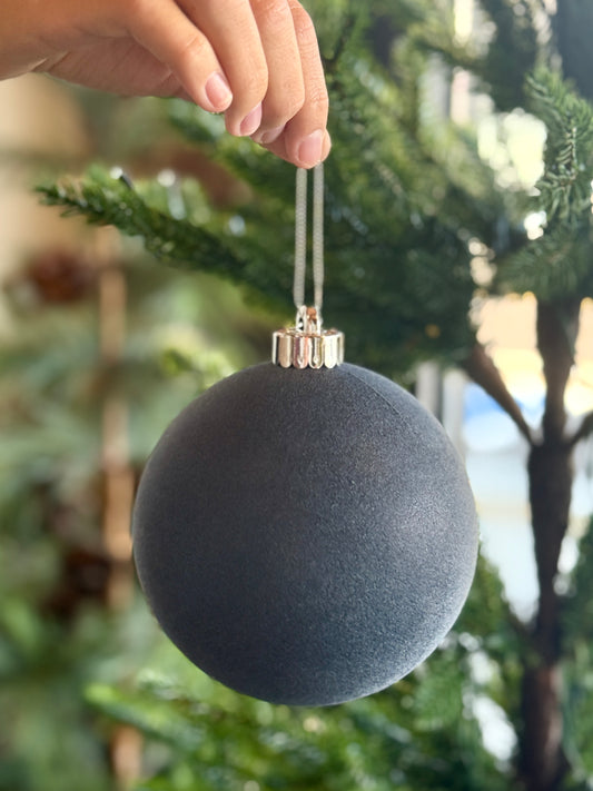 4.5" VP FLOCKED BALL ORNAMENT