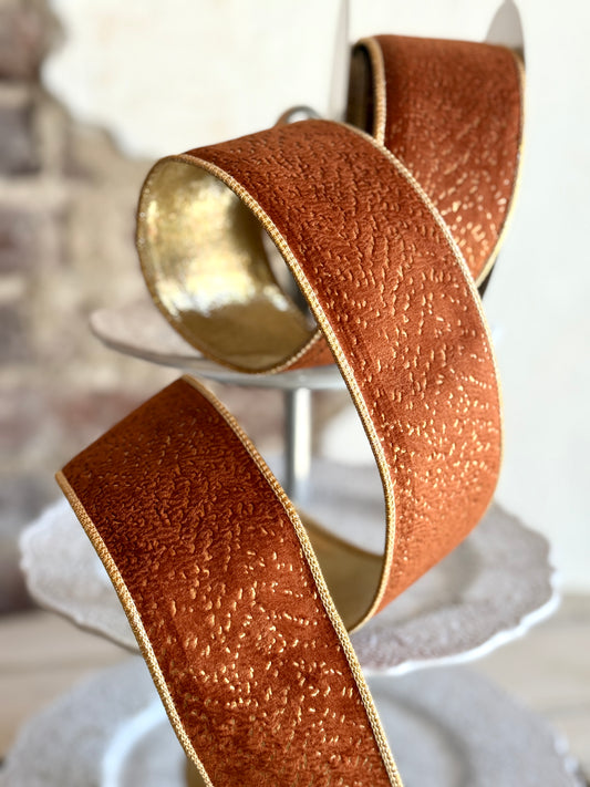 2.5" WIDE, FOIL PRINT/VELVET RIBBON
