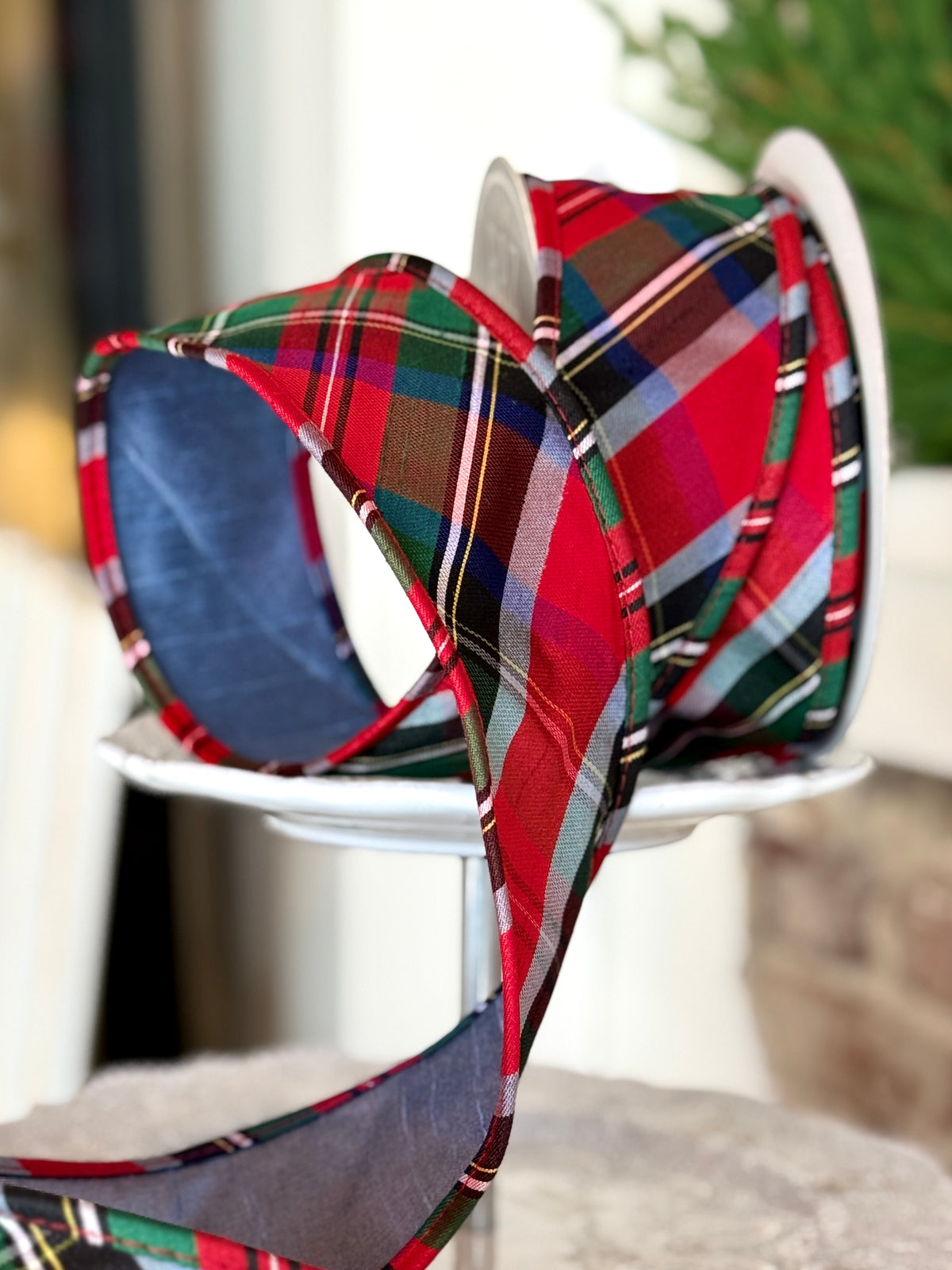 2.5" Tartan Plaid Wired Ribbon -SOLD BY THE YARD