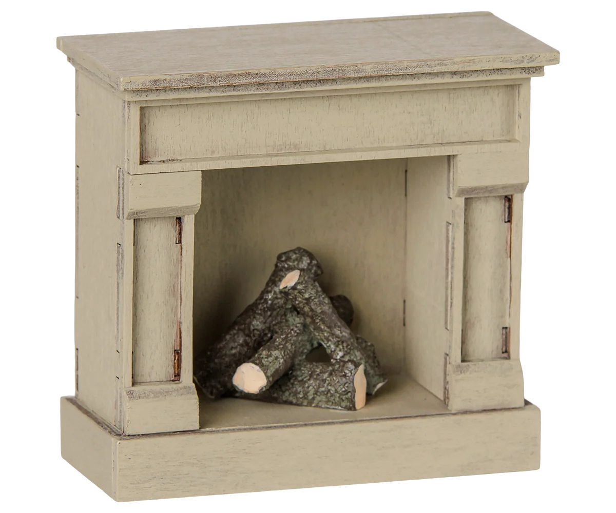 Maileg - Fireplace, Mouse - Off white