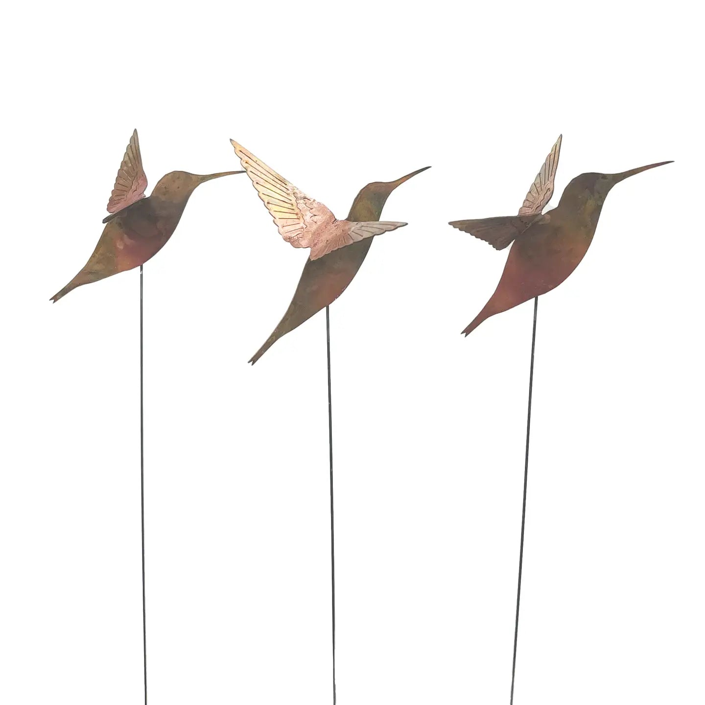 18" Copper Hummingbird Spike