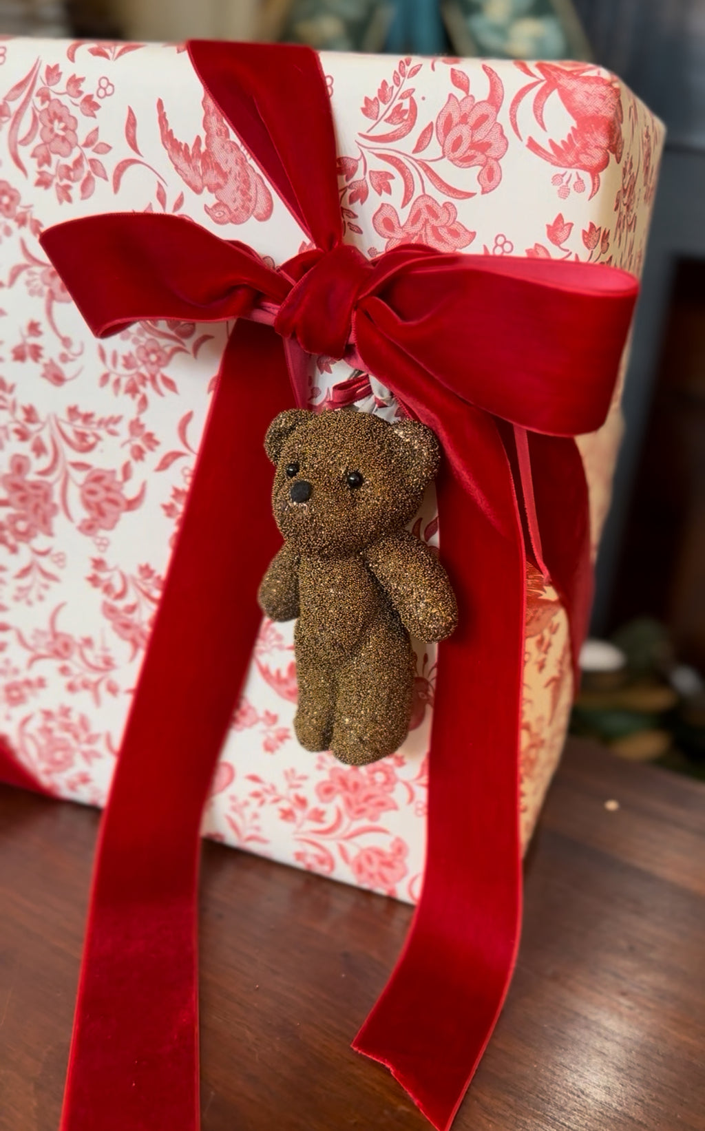 4" Glitter Bear Copper Ornament
