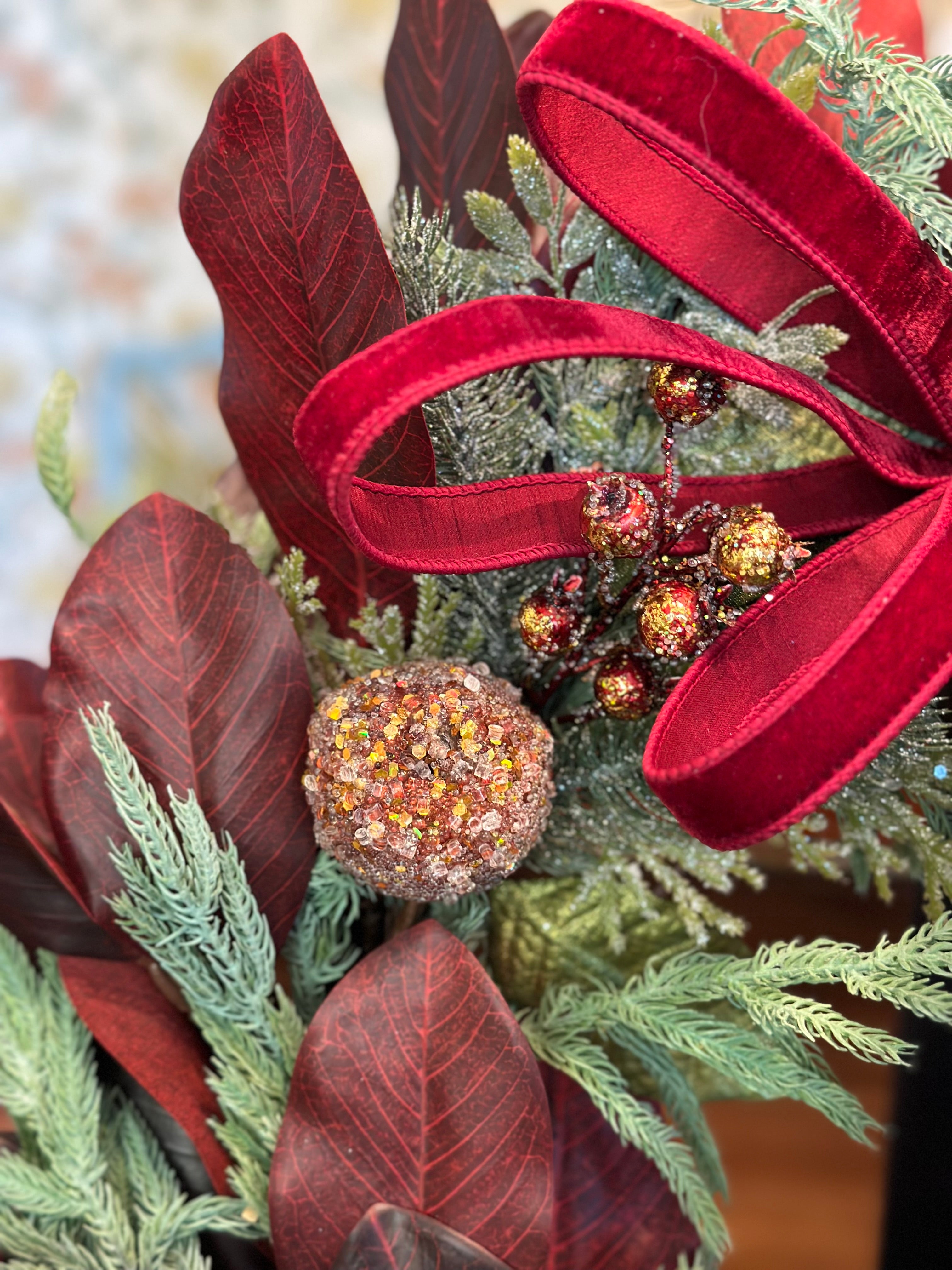 1” Wide, Deep Red Velvet Ribbon