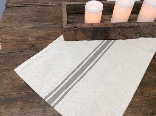 Grey Striped Long Runner