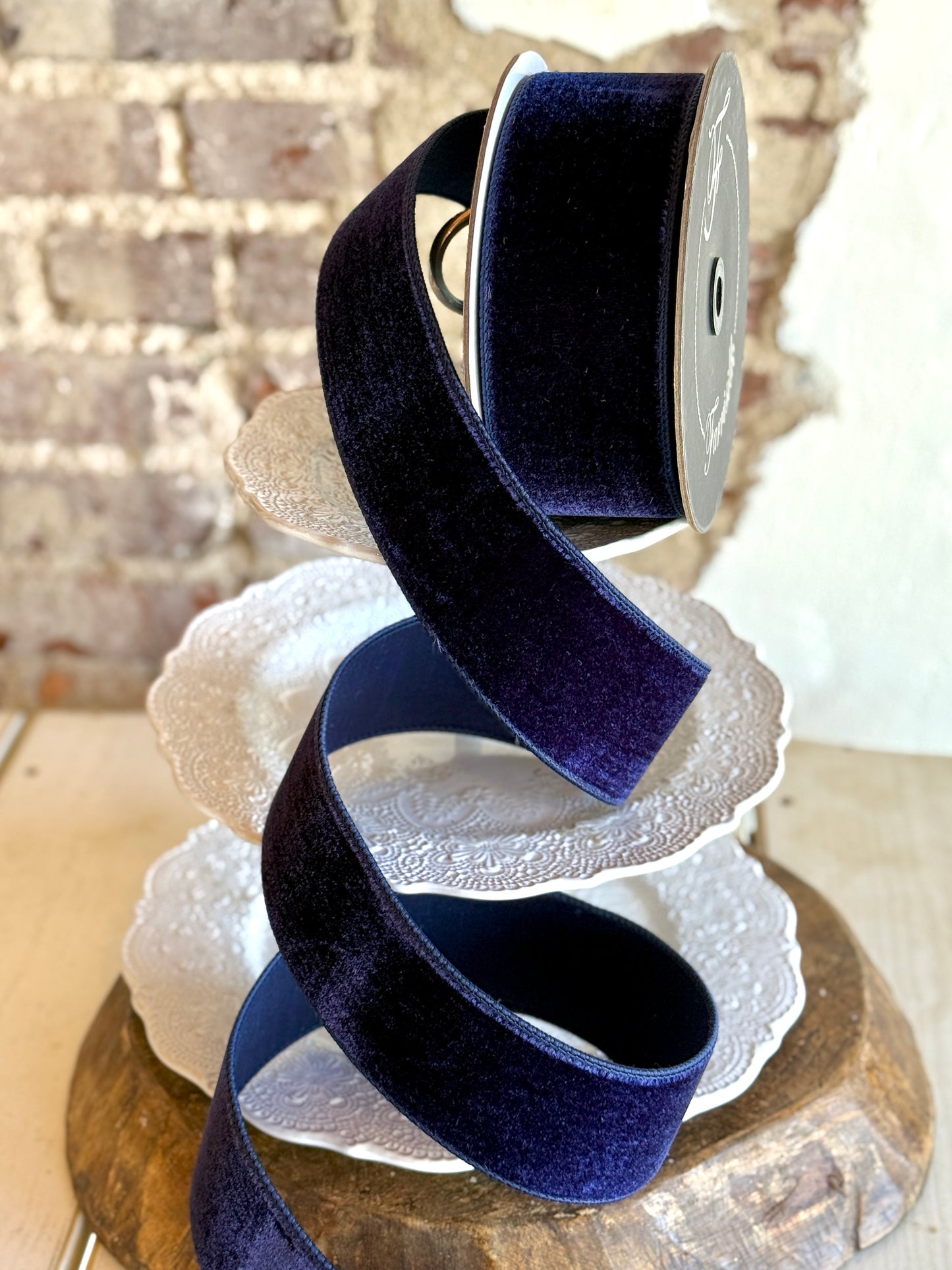 2.5” Navy Velvet Ribbon