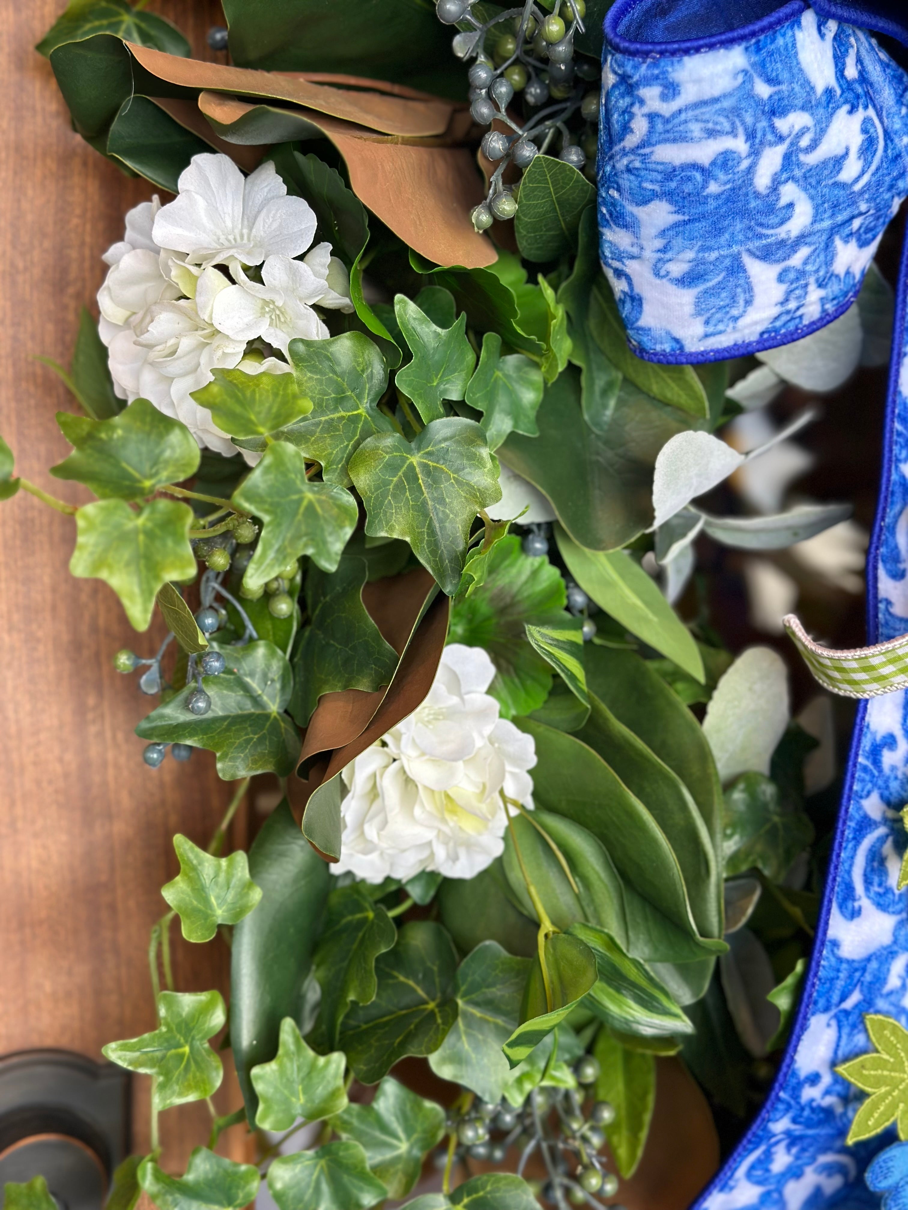 Geranium Berry & Bluebonnet Wreath