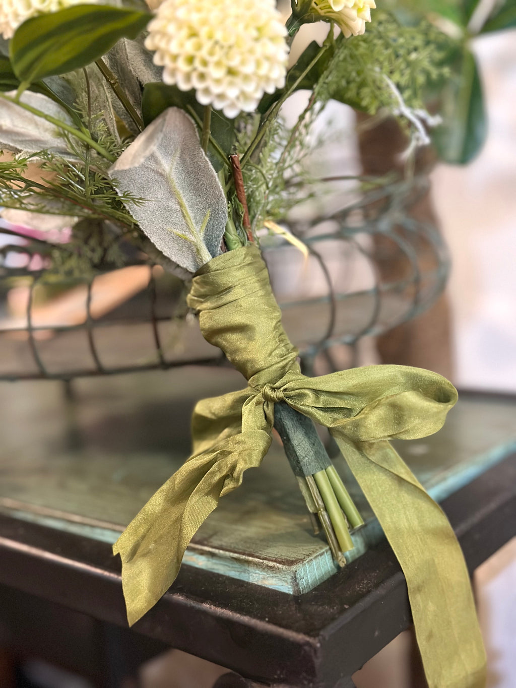 Tulip Lambs Ear and Fern Bouquet