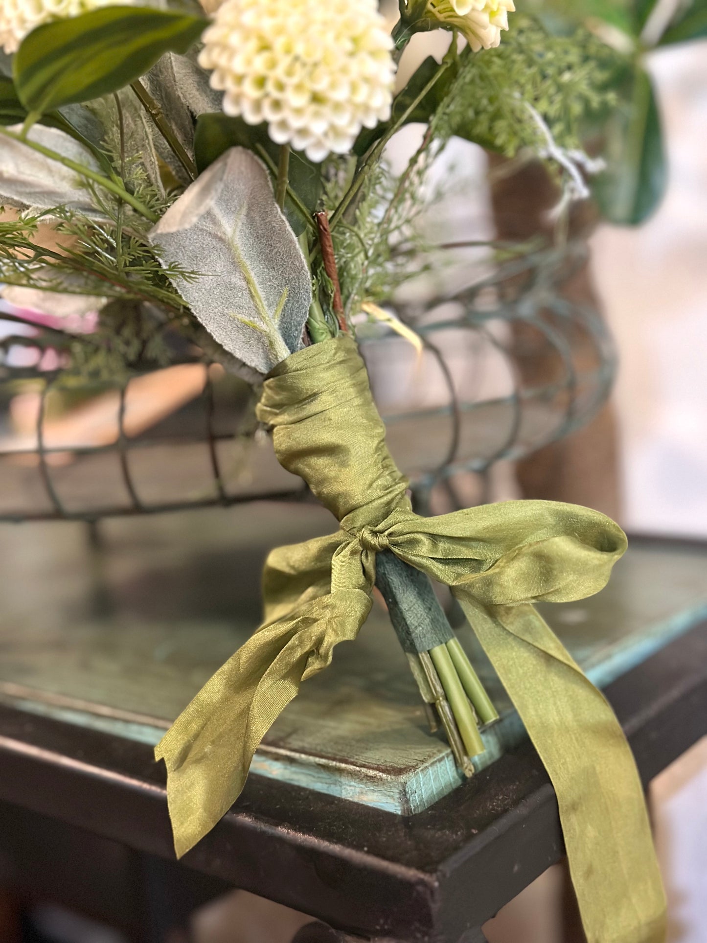 Tulip Lambs Ear and Fern Bouquet