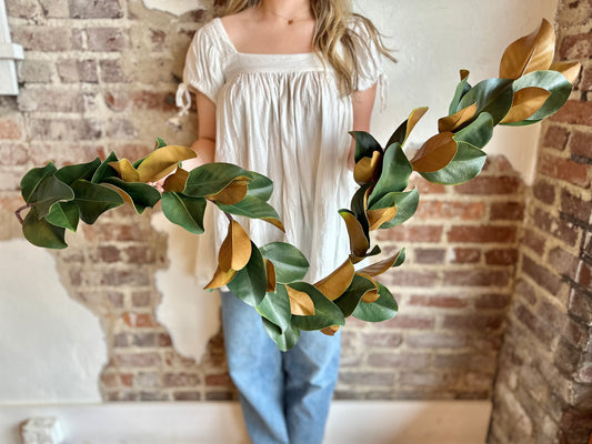 55" Eva Magnolia Leaf Garland