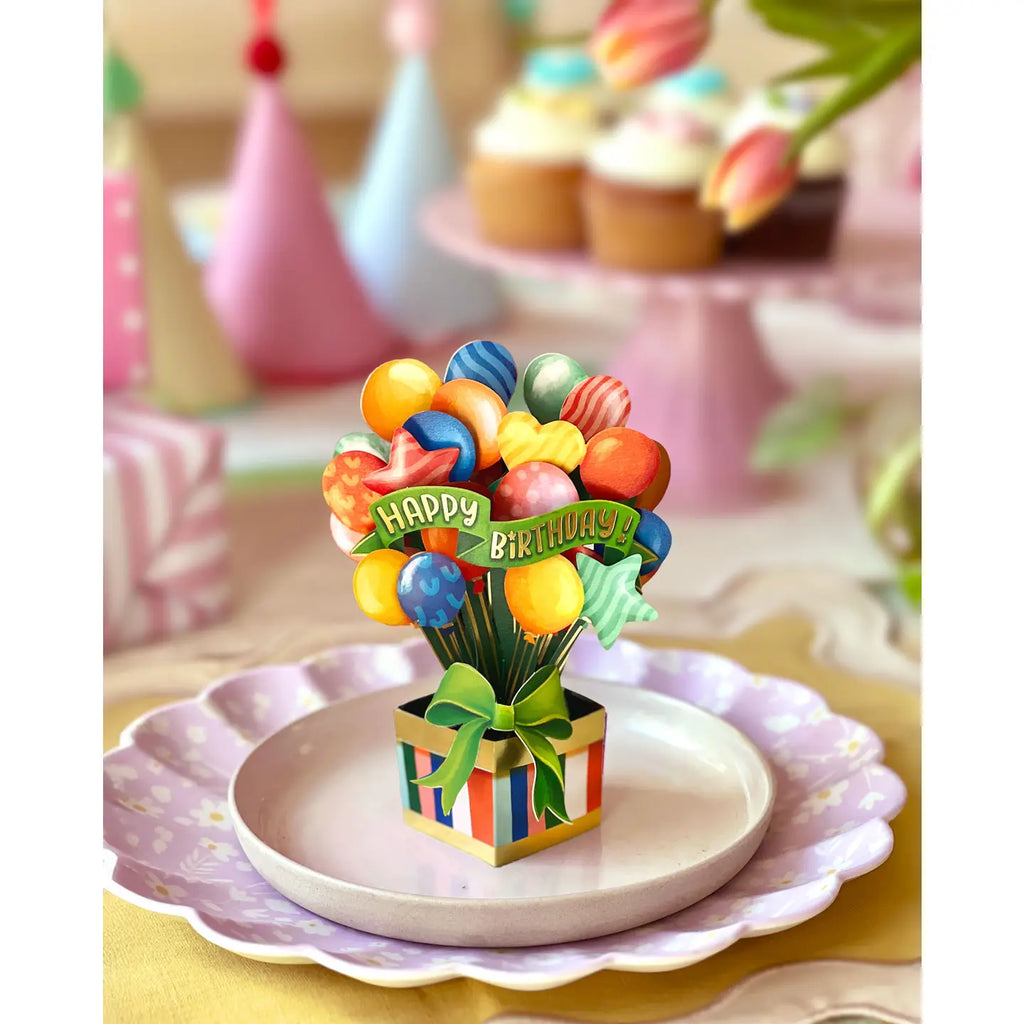 FreshCut Paper Pop-up Mini Greeting Card Birthday Balloons