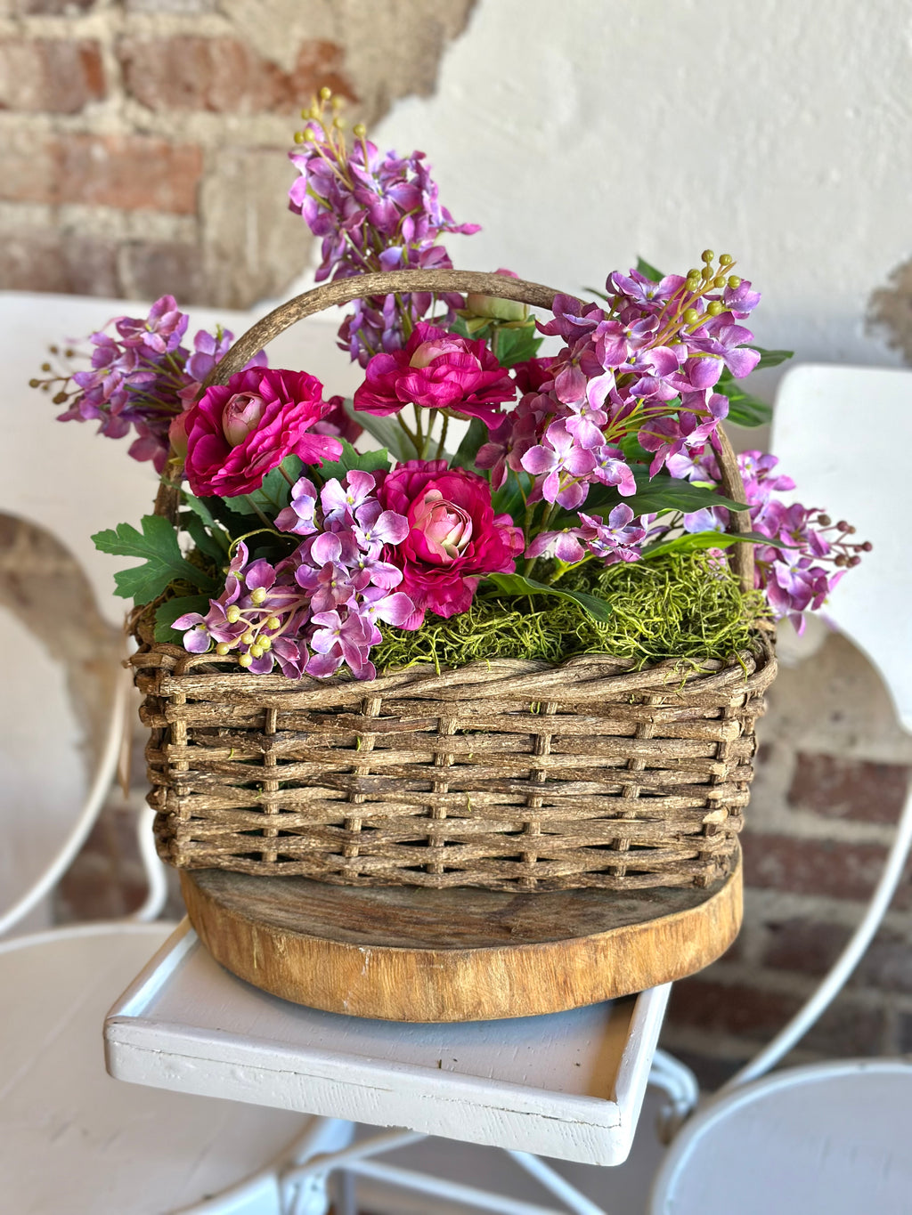Lilac Ranunculus Basket