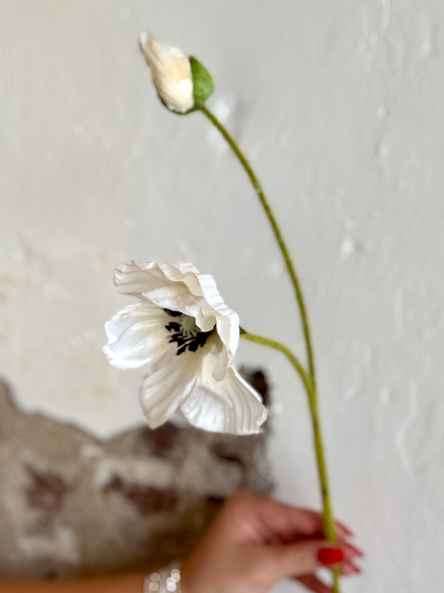 25” Poppy Stem and Bud (Multiple Options)