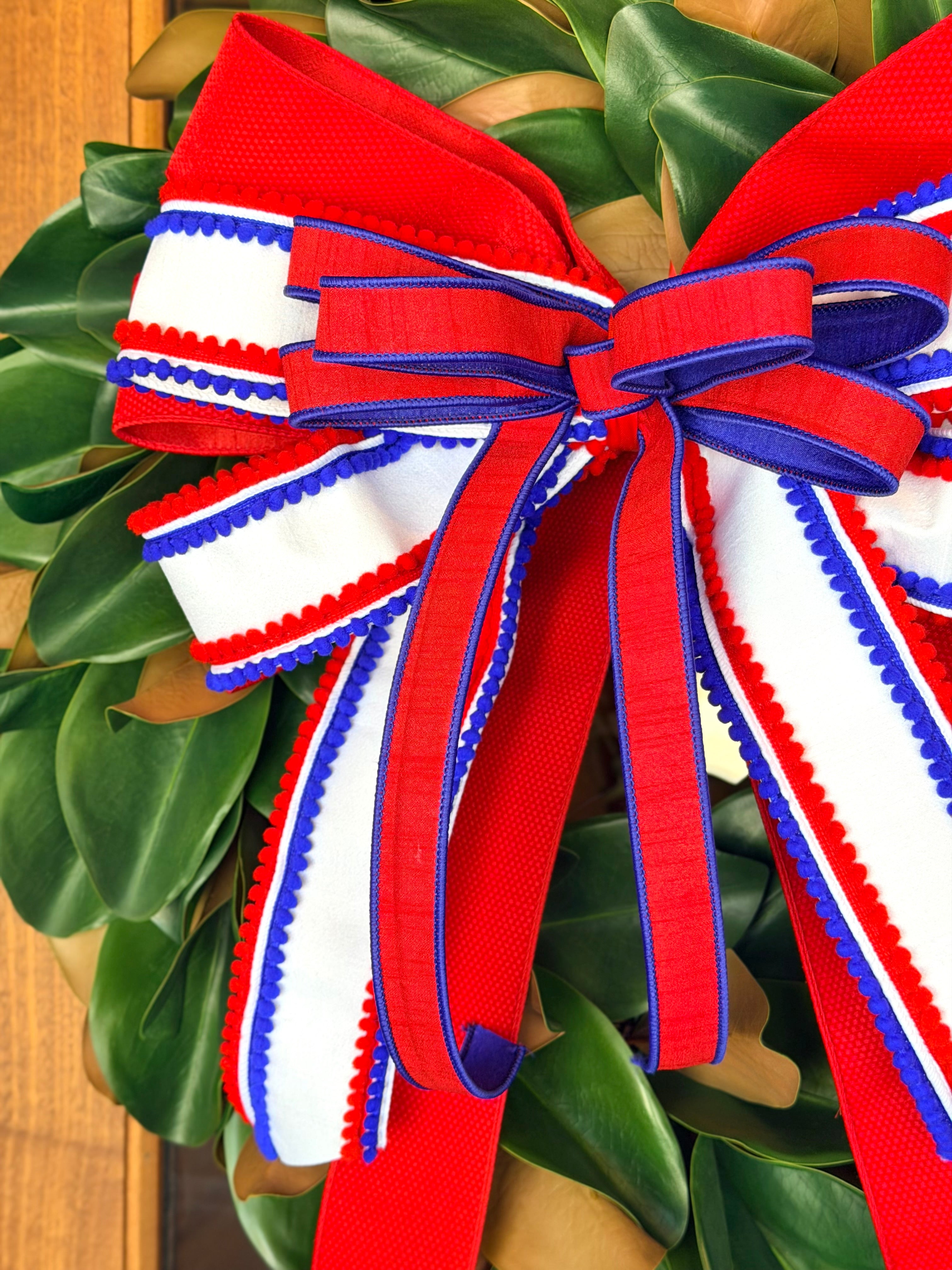 Patriotic Pompoms Bow
