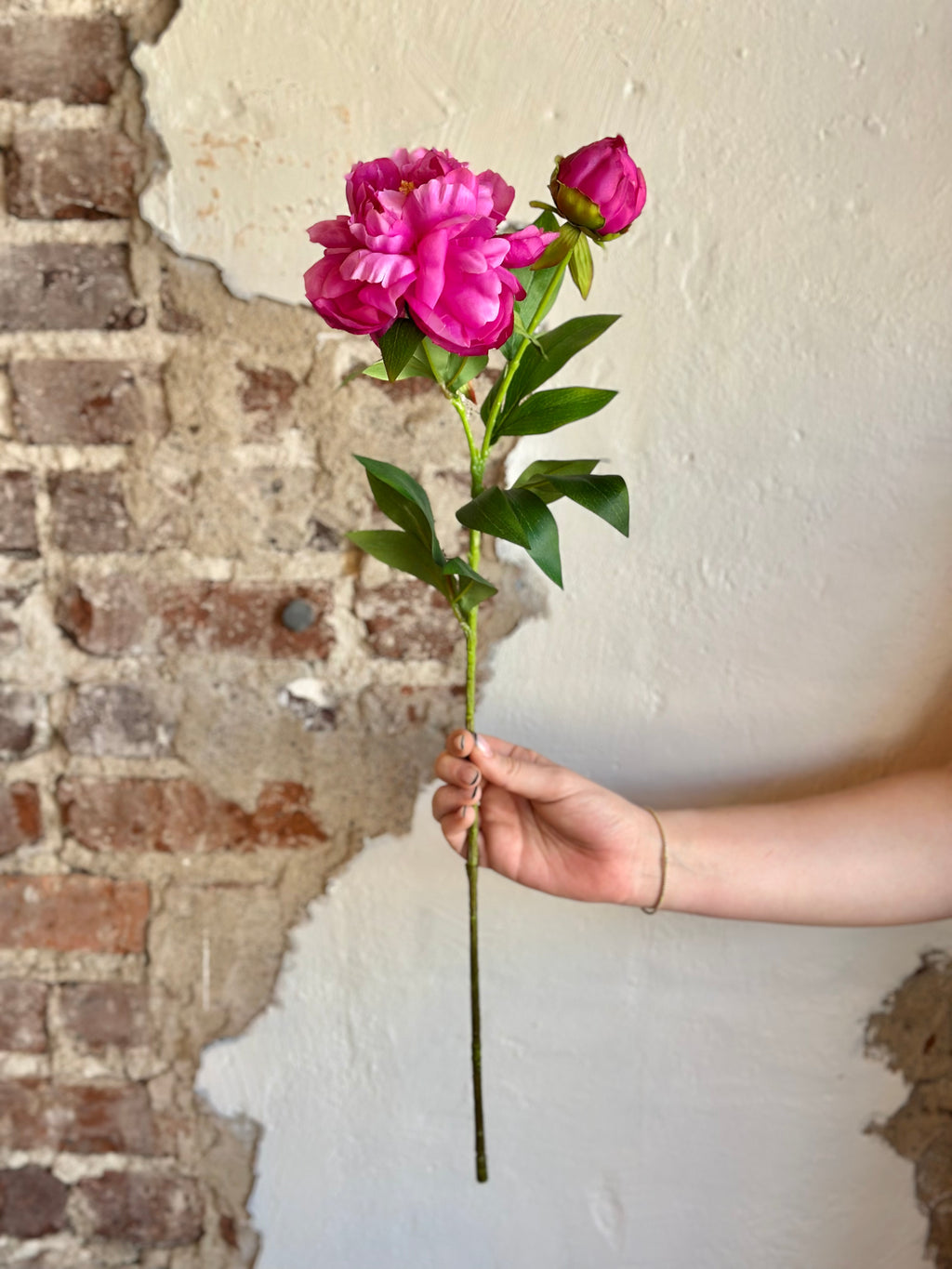 26" Garden Peony & Bud- Fuschia