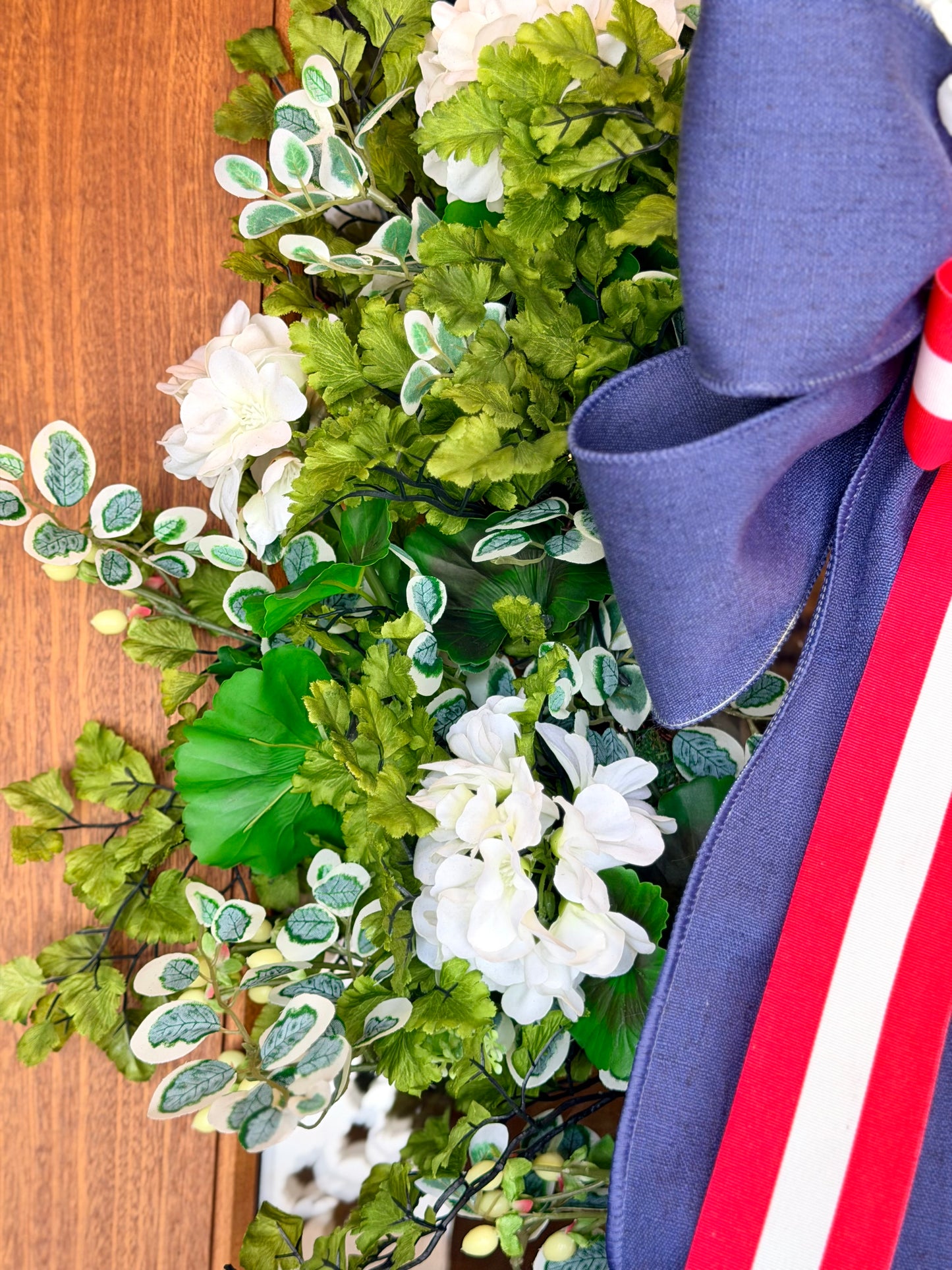 Red White & Denim Wreath