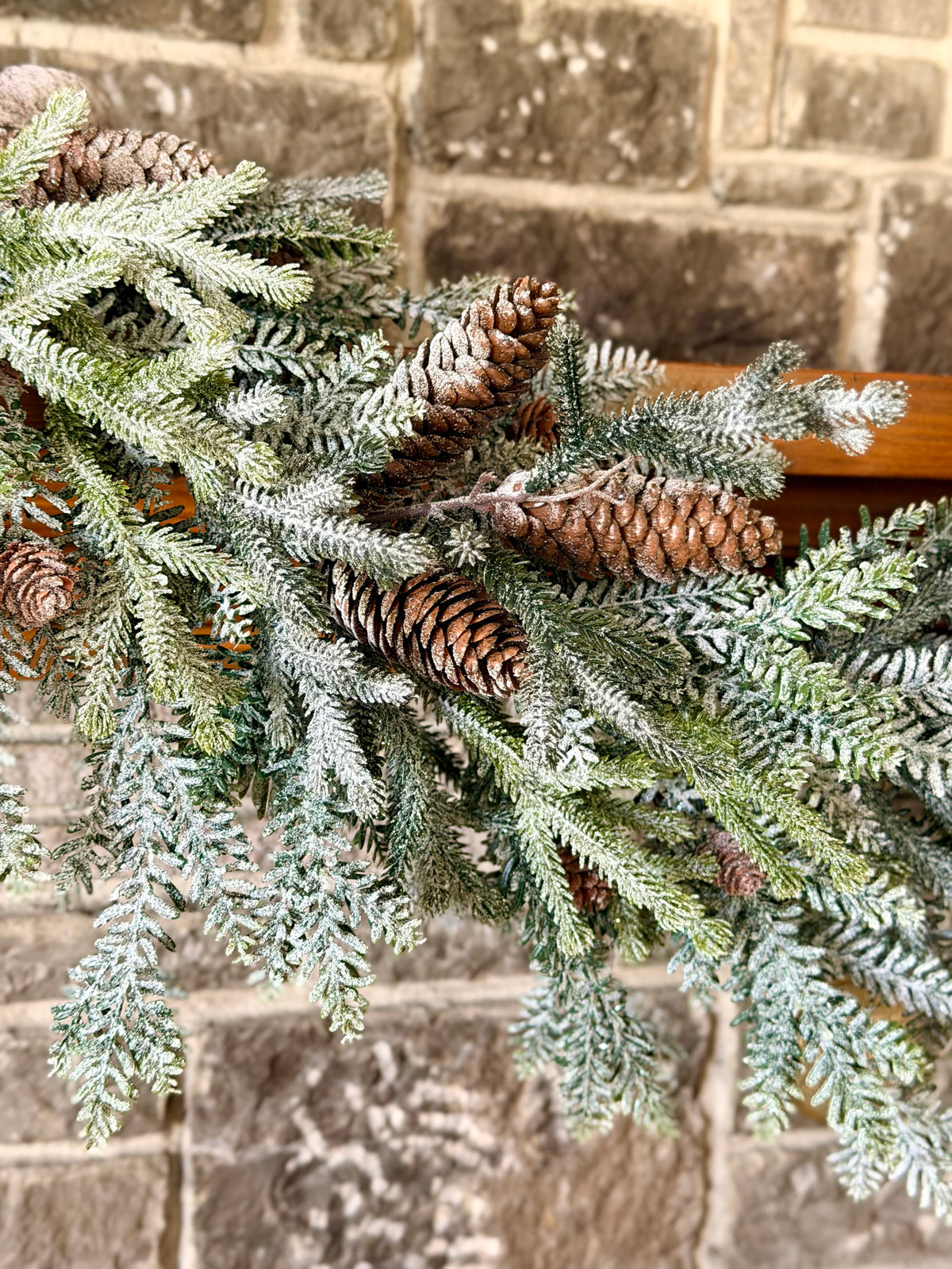 Mini New England Spruce w/ Snowy Pine Garland