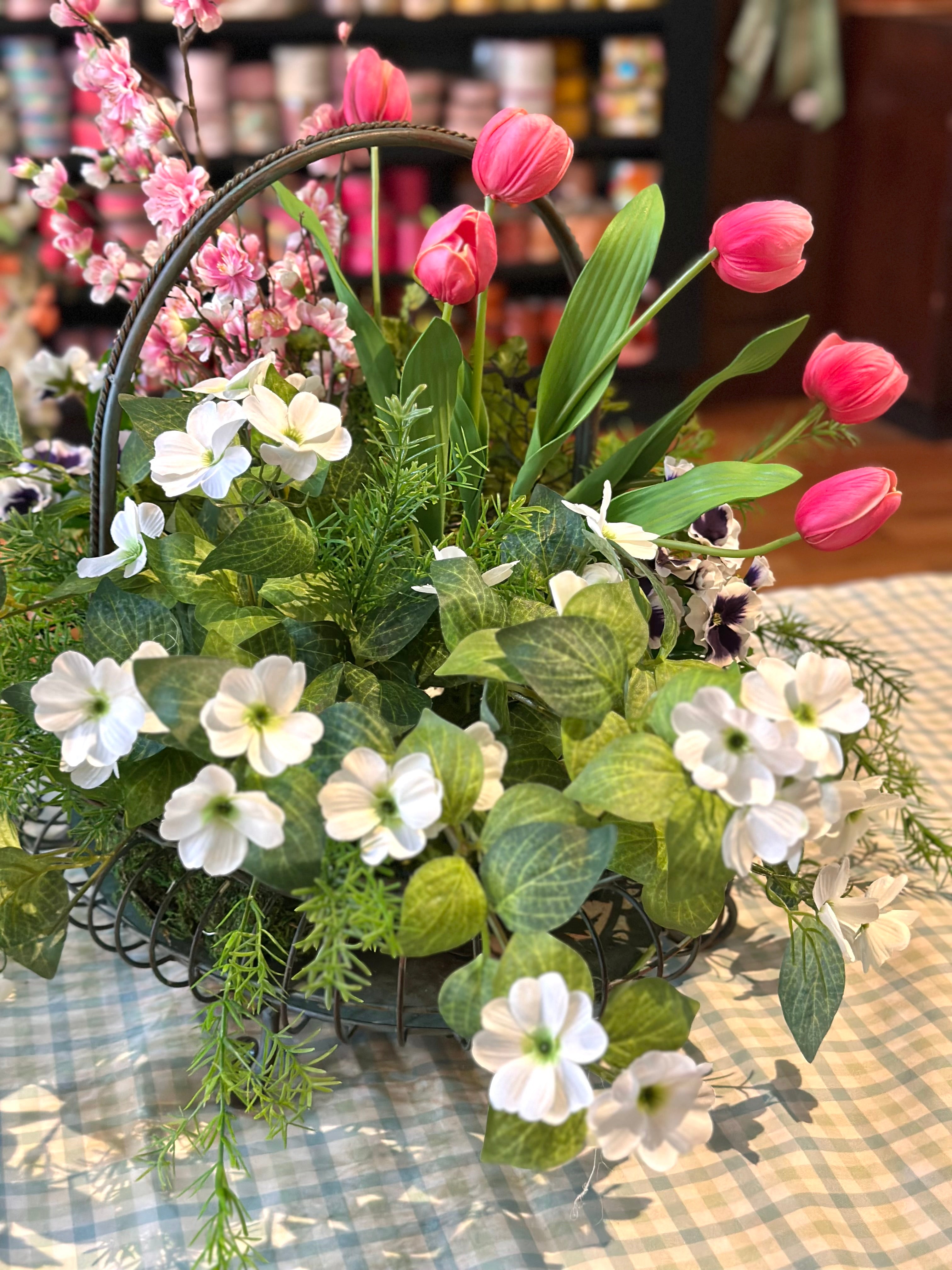 Cherry Blossoms & Tulips Arrangement