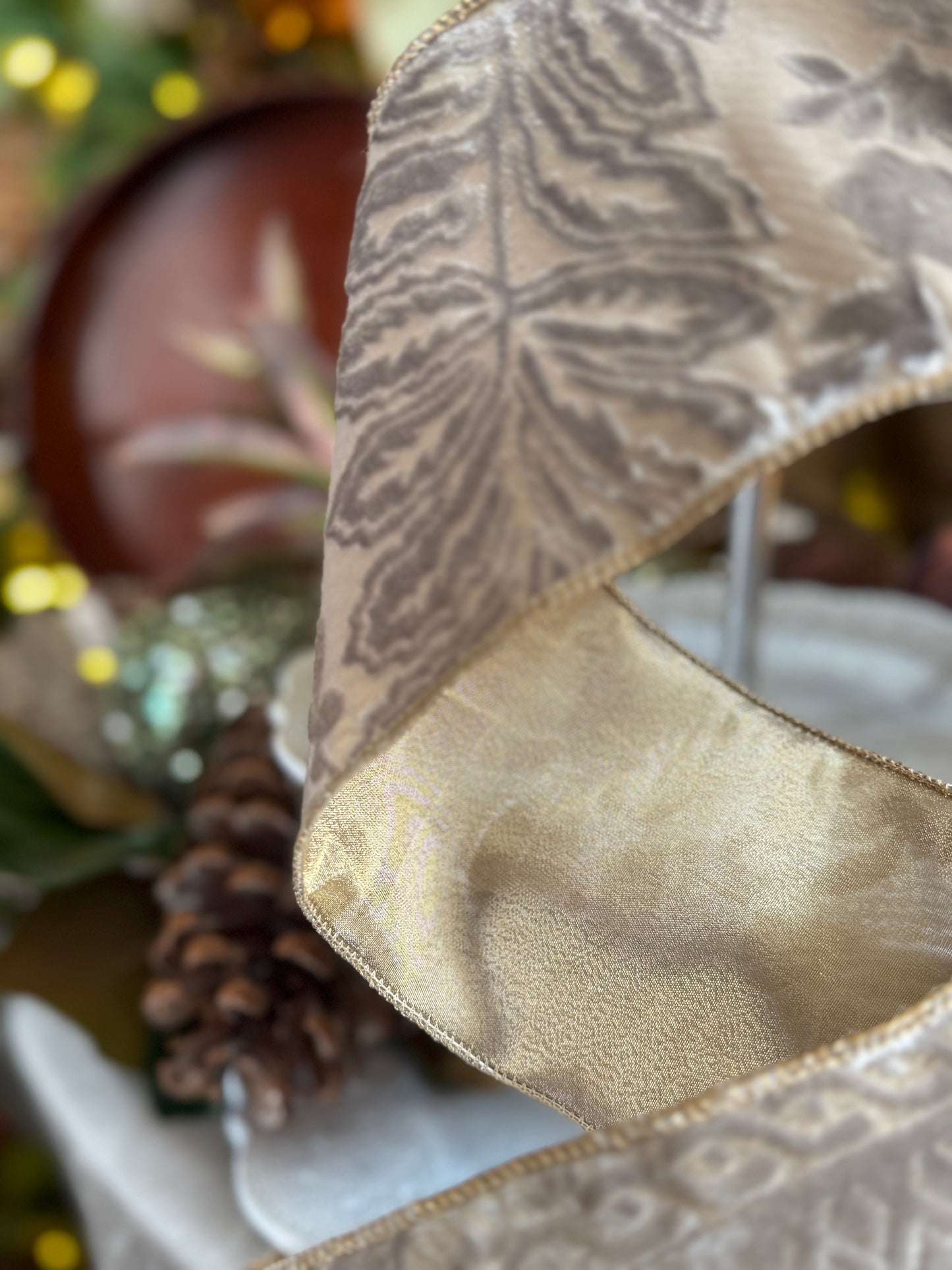 4" Velvet Sheer Garden Art- Platinum