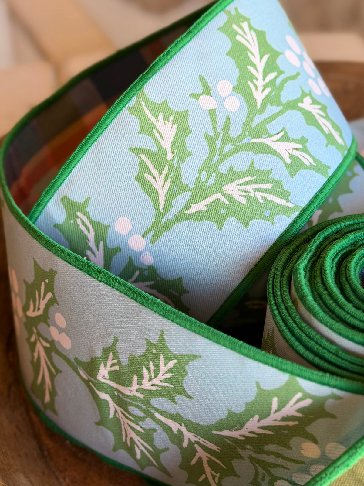 Blues & Holly Plaid Ribbon