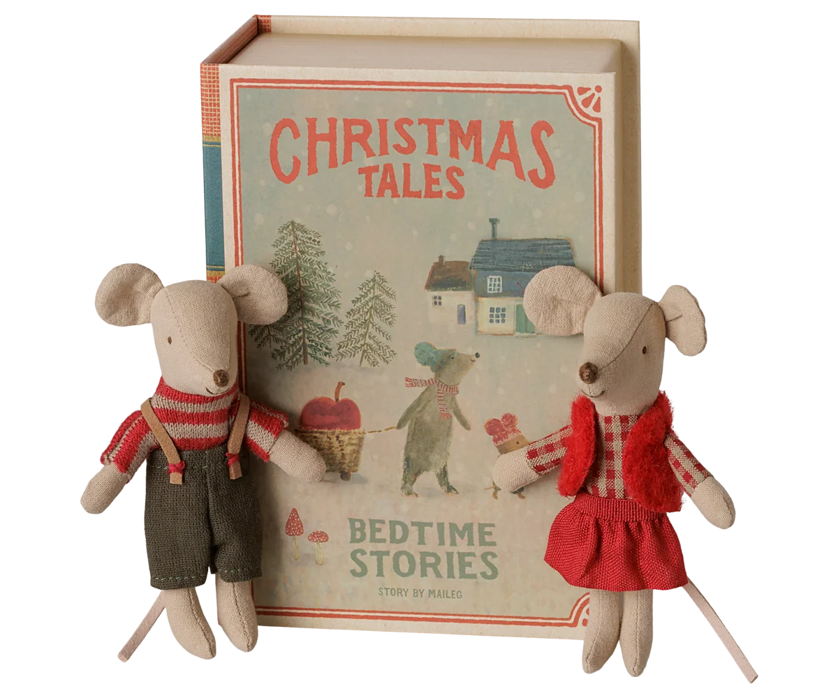 Maileg - Christmas Twin Mice, Little Sister and Brother