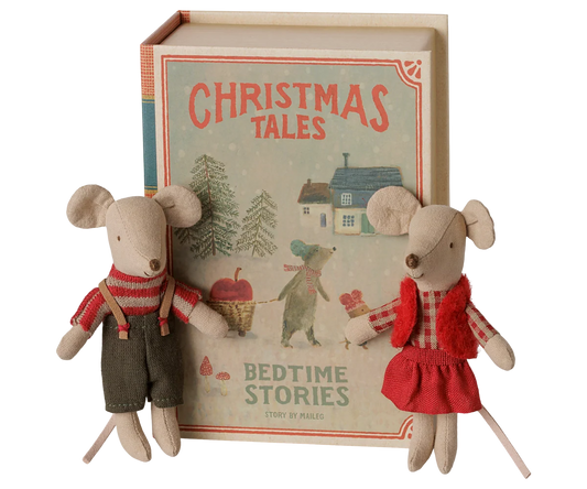 Maileg - Christmas Twin Mice, Little Sister and Brother