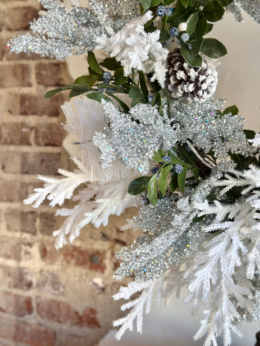 Snowy Pine with Berries Wreath