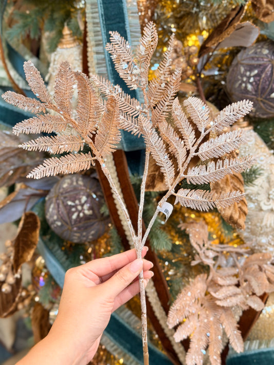 20” Winter Forest Fern Spray - Acorn