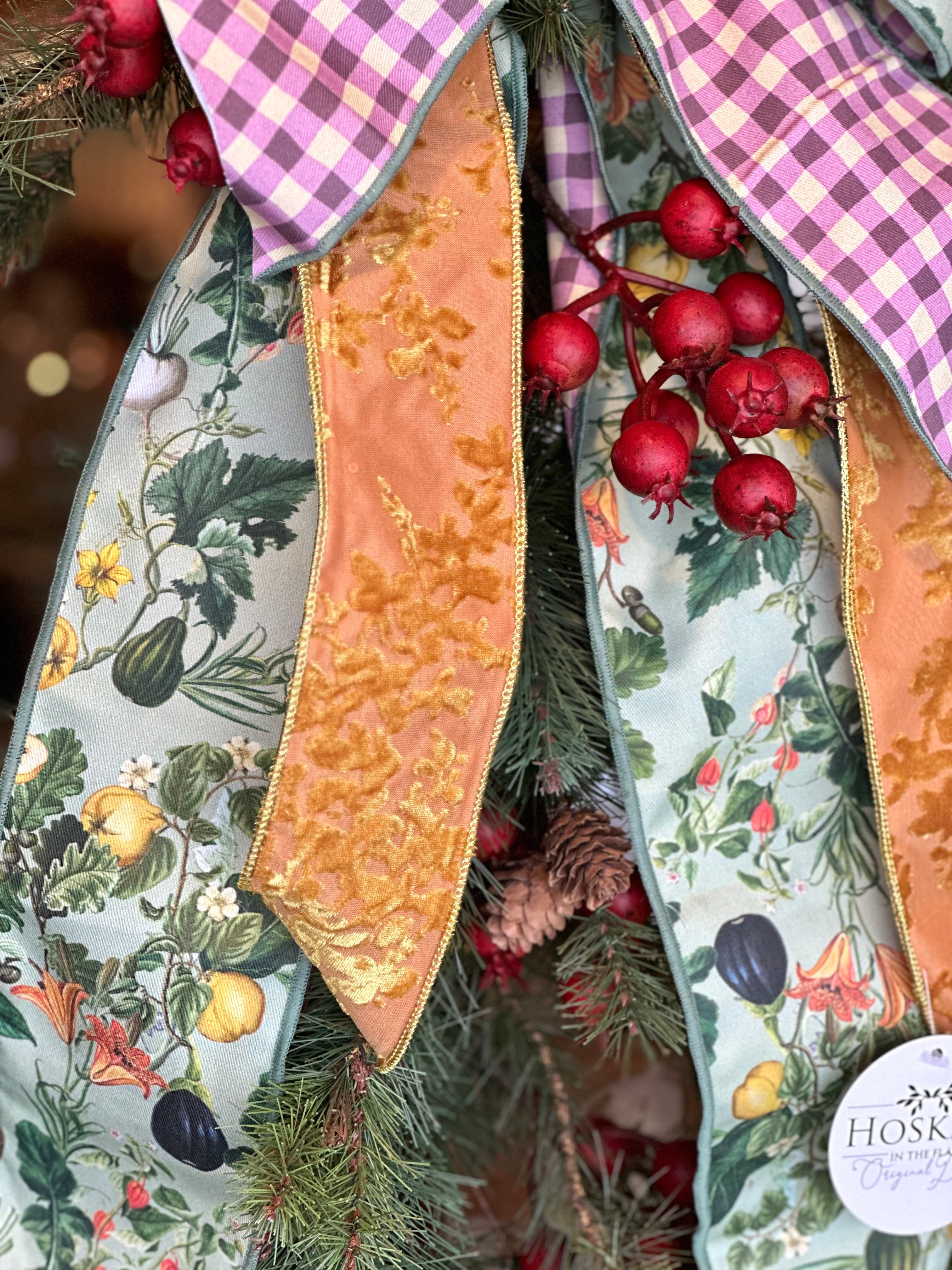 Gourds & Pomegranates with Gold Ribbon