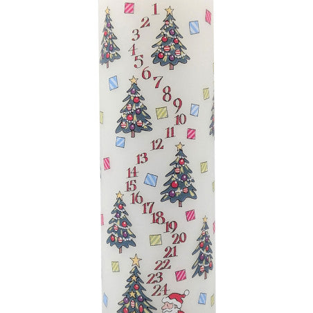 CHRISTMAS TREES ADVENT LARGE PILLAR CANDLE