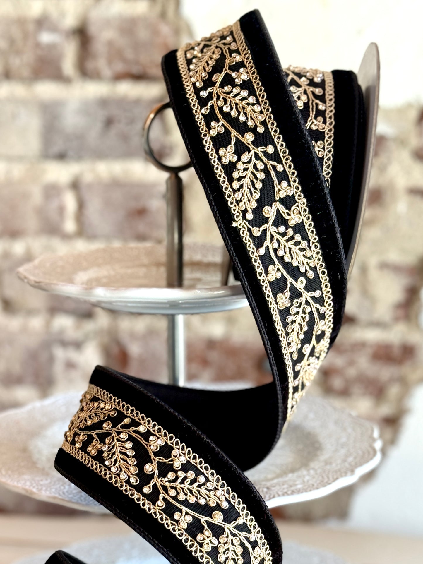 2.5” Black Odette Ribbon