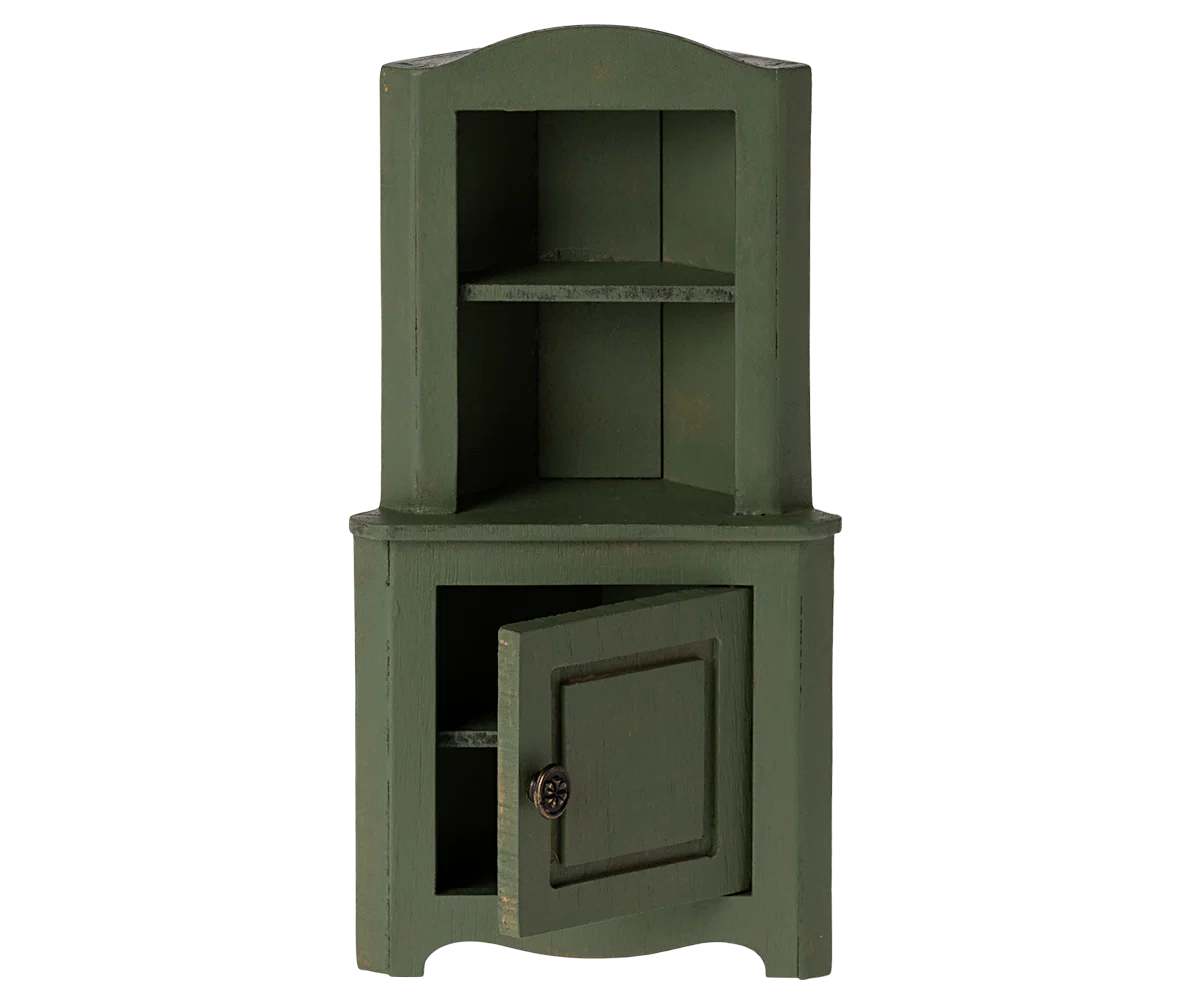 Maileg - Corner cabinet, Mouse - Dark green