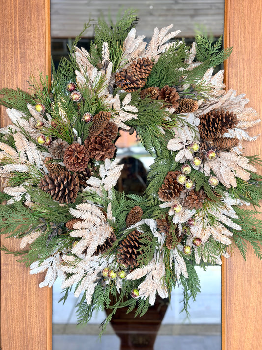 Deluxe Champagne & Pinecone Wreath