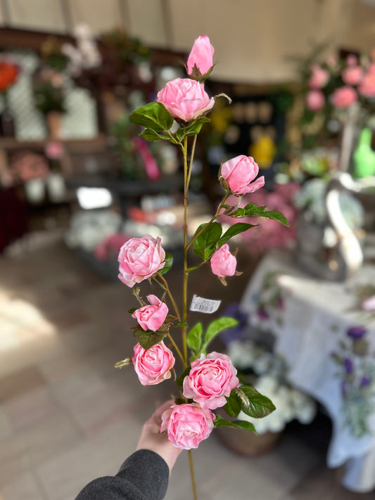 37" JUST CUT GARDEN ROSE BRANCH- PINK