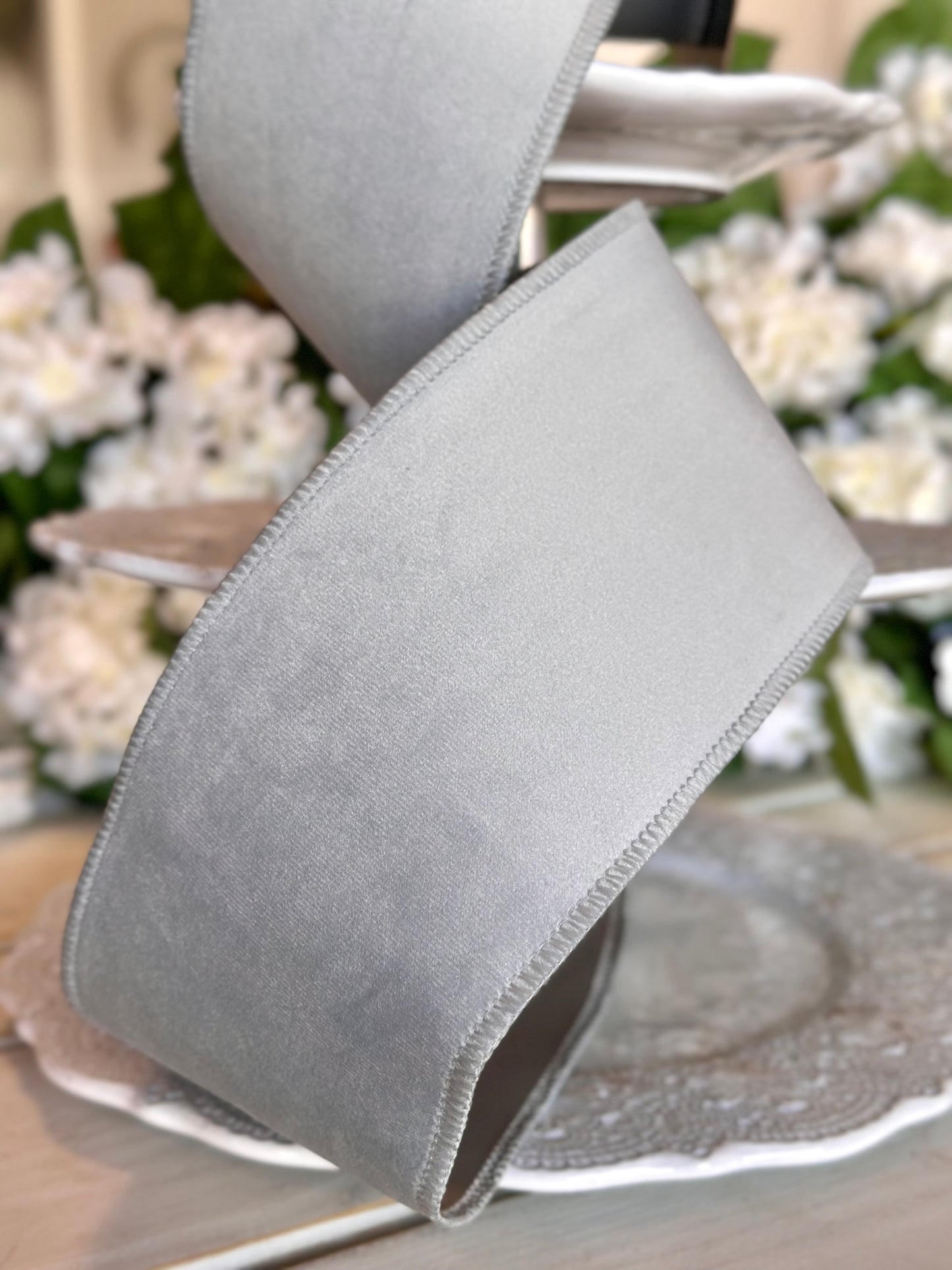 4" Velvet Taffeta Back, eucalyptus