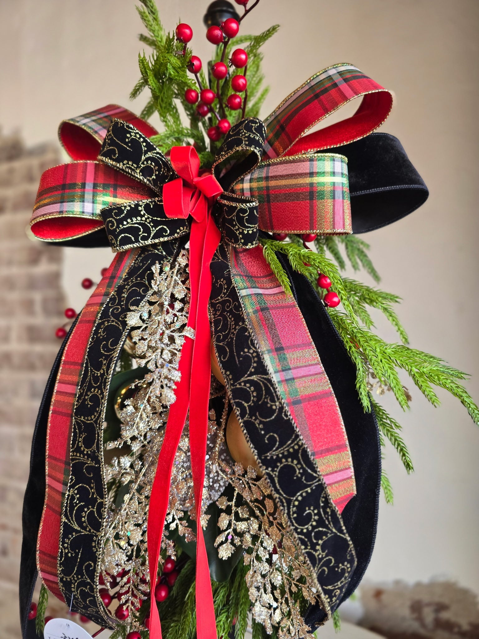 Jolly Holiday with Bow Swag